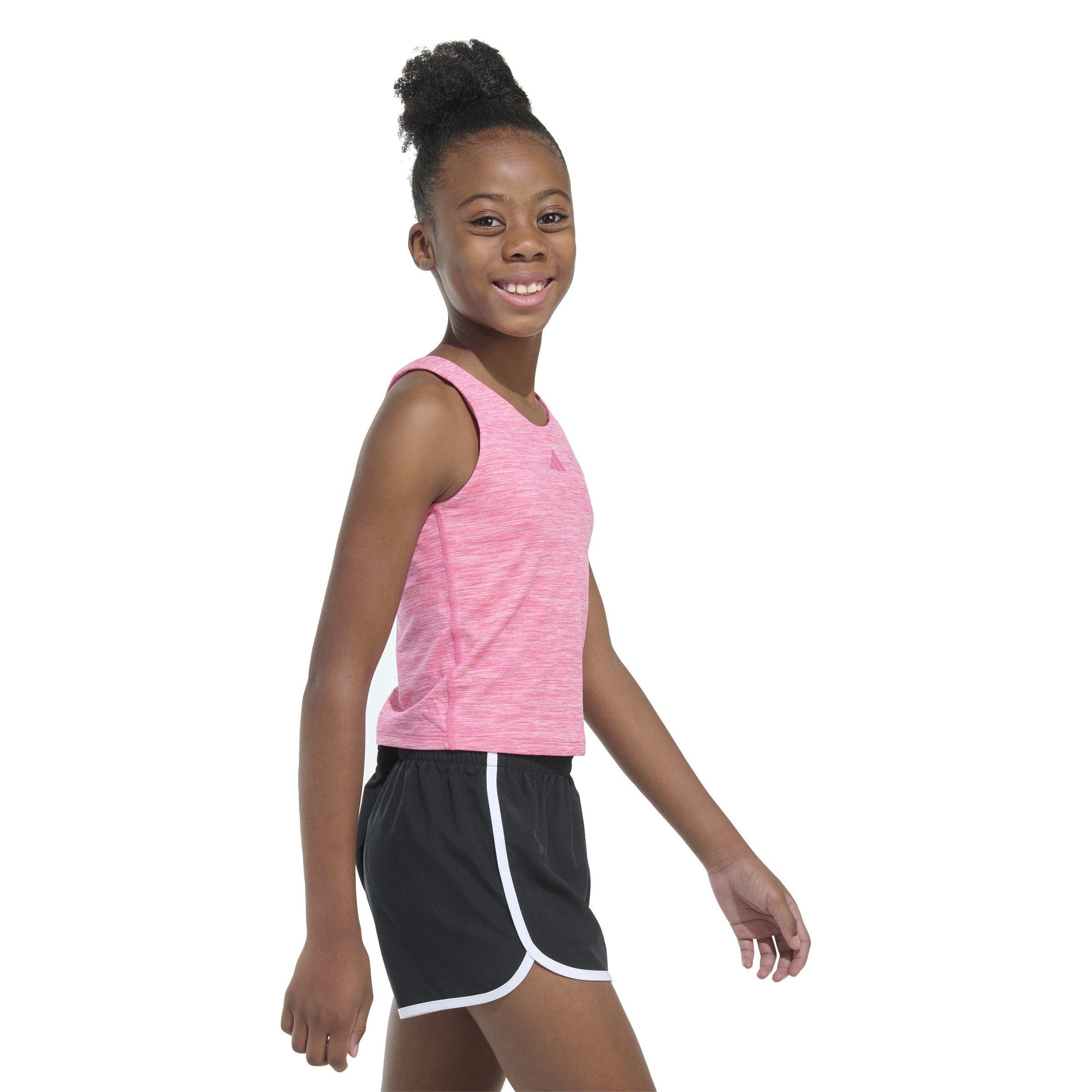 adidas Mélange Training Big Girls' Pink Tank Top