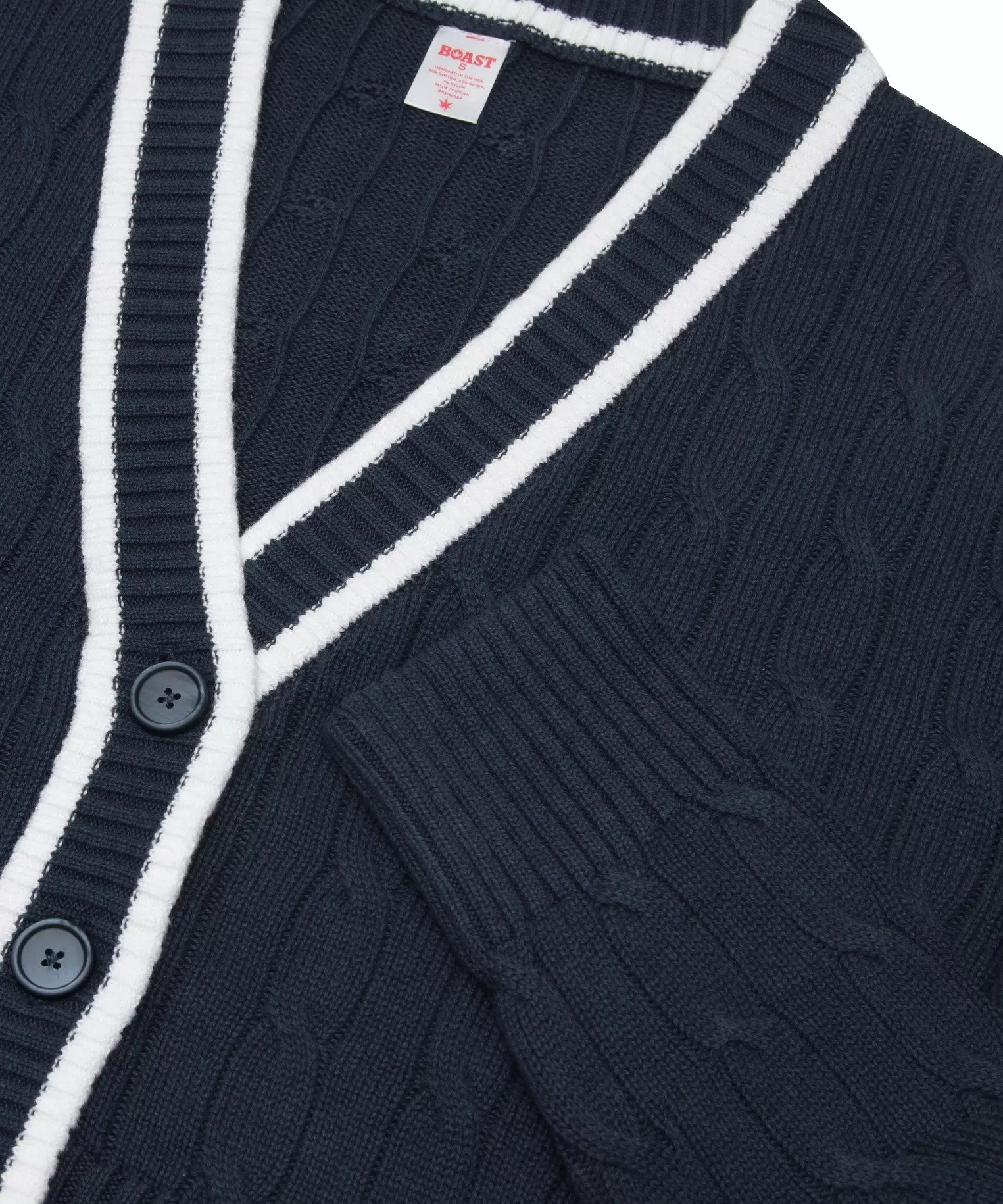 Boast Women's Cardigan Sweater - Navy/White - NAVY/WHITE