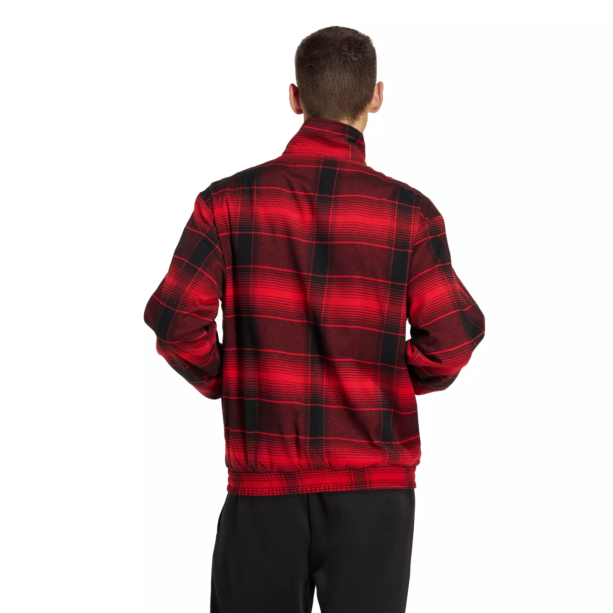 adidas Originals Men's Firebird Track Top Tartan -Red/Black - RED/BLACK