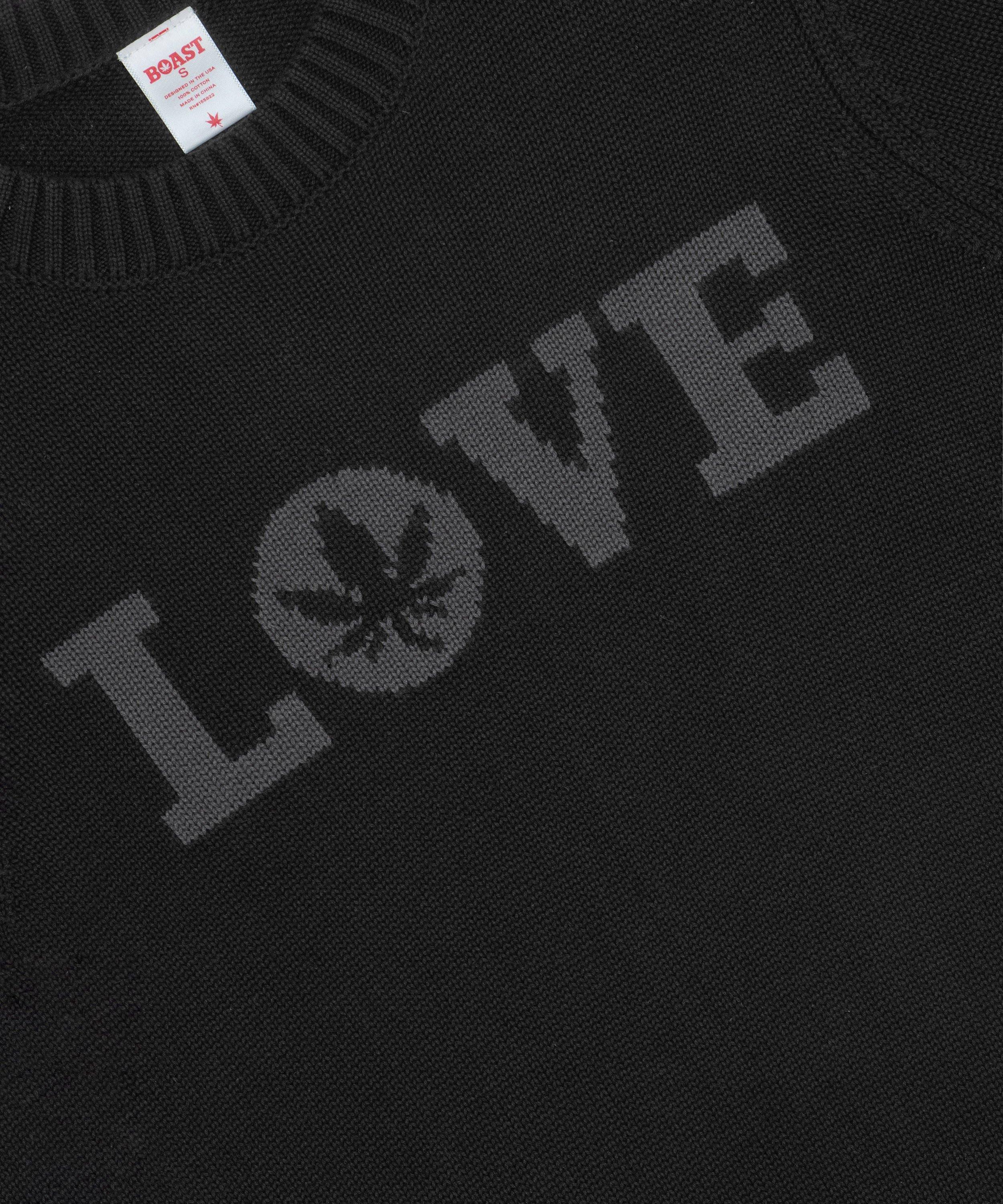 Boast Women's Intarsia "LOVE" Sweater - Black - BLACK
