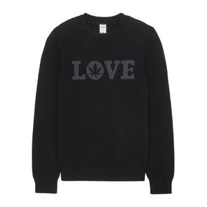 Boast Women's Intarsia "LOVE" Sweater - Black - BLACK