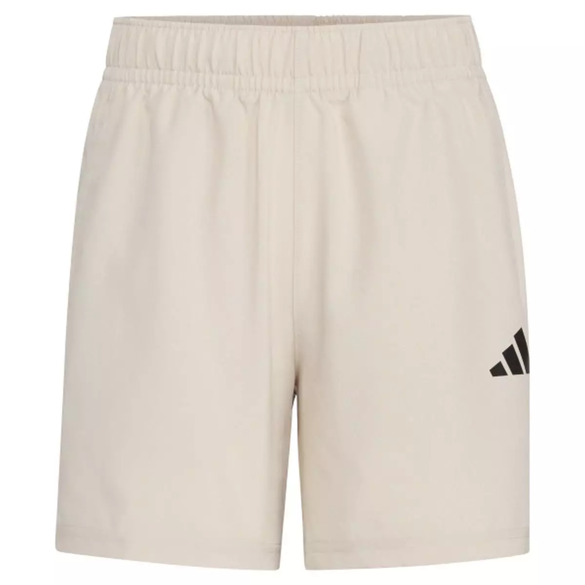 adidas Big Boys' Elastic Waistband Essentials Small Logo Woven Shorts -Beige - BEIGE