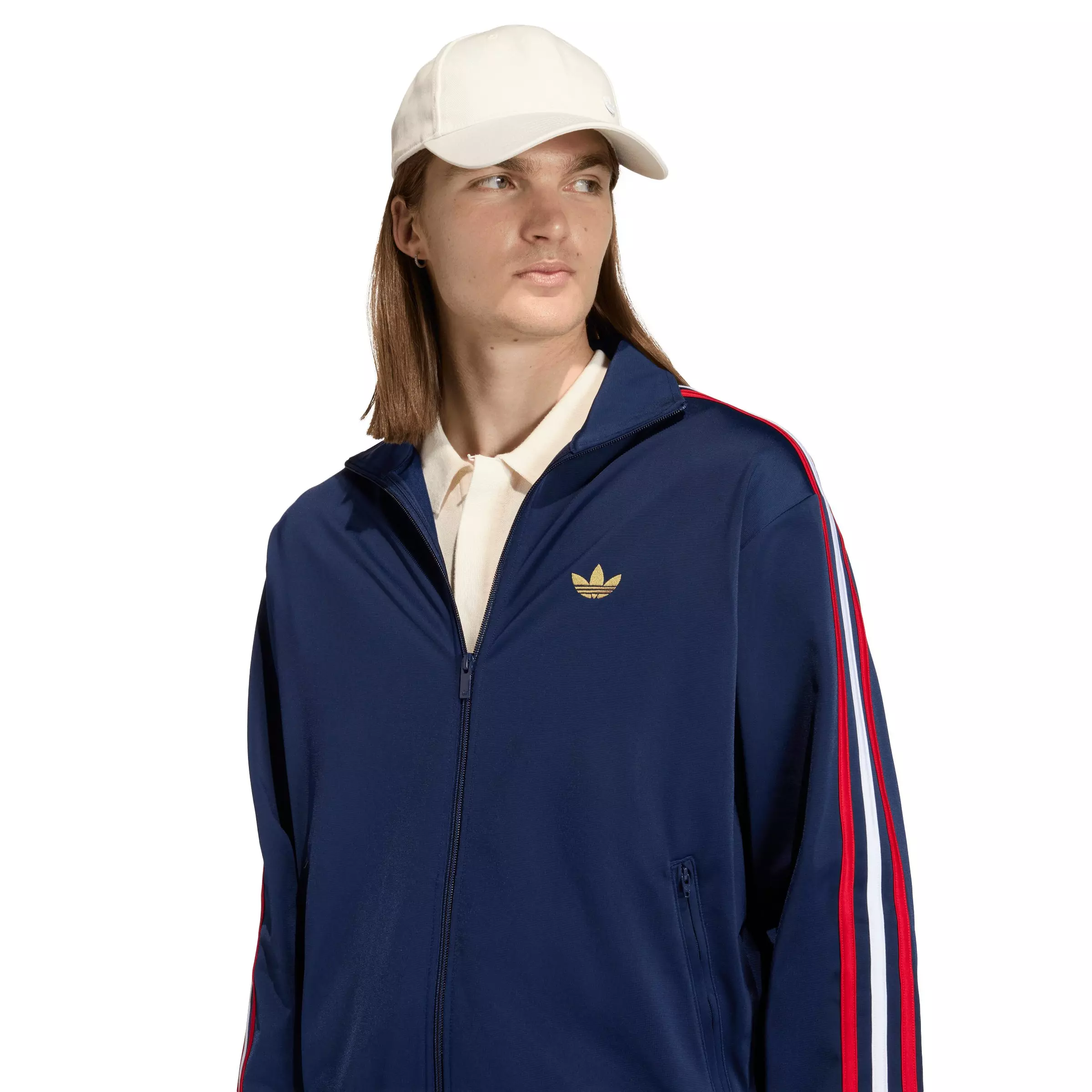 adidas Originals Men's Firebird Track Top -Indigo/Red - INDIGO/RED