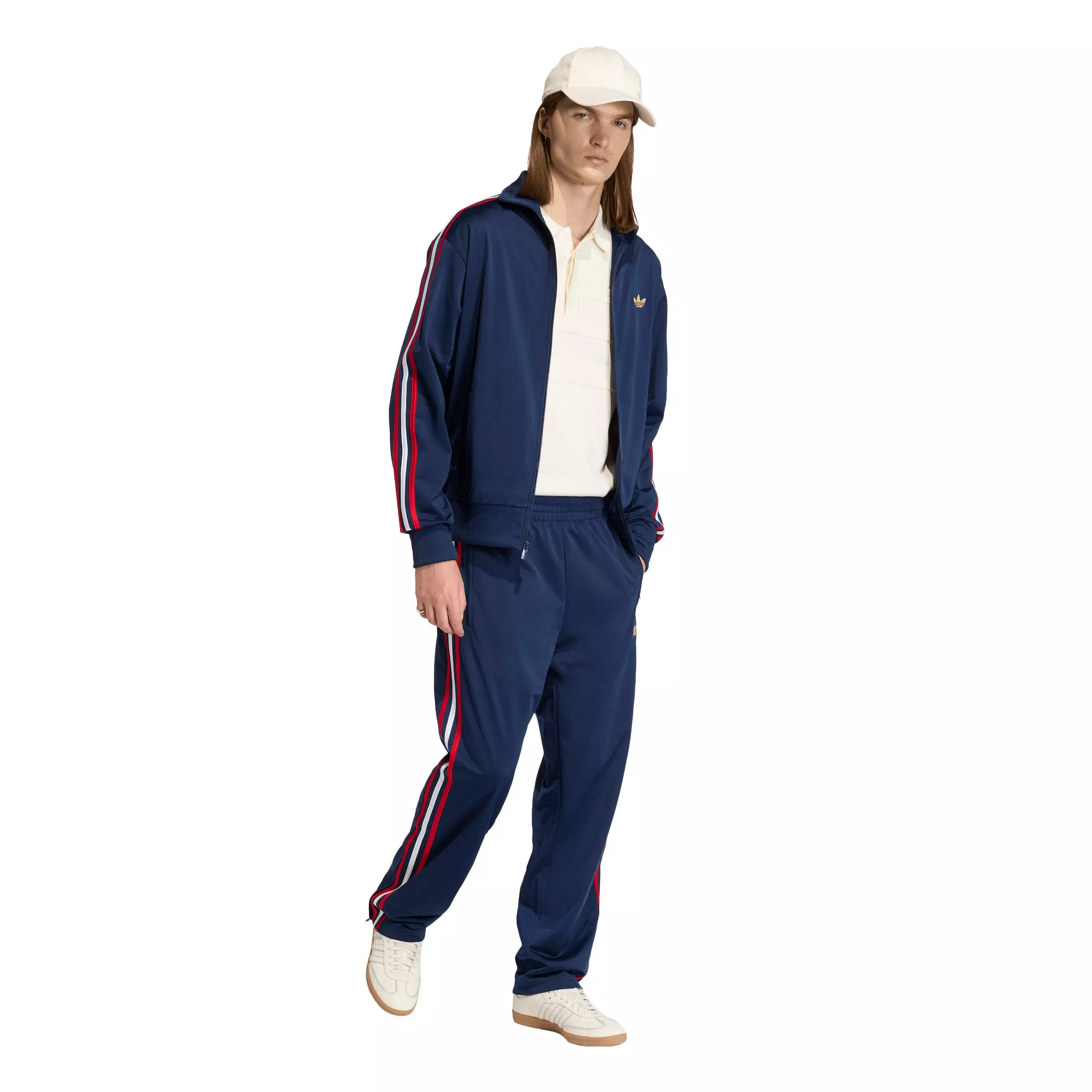 adidas Originals Men's Firebird Track Top - Indigo/Red - INDIGO/RED
