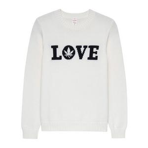 Boast Women's Intarsia "LOVE" Sweater - Ivory - IVORY