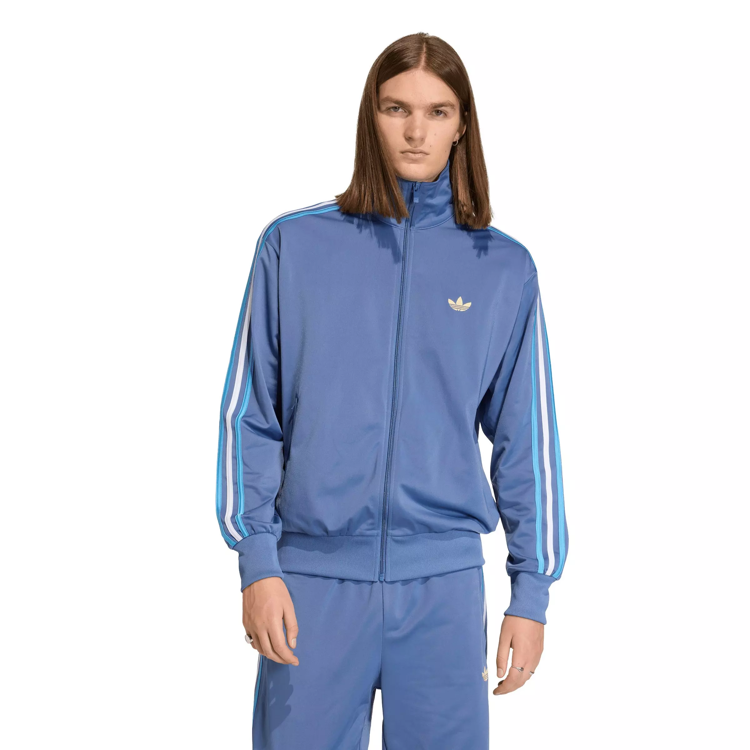 adidas Originals Men's Firebird Track Top -Blue/Lt Blue/White - BLUE/LT BLUE/WHITE