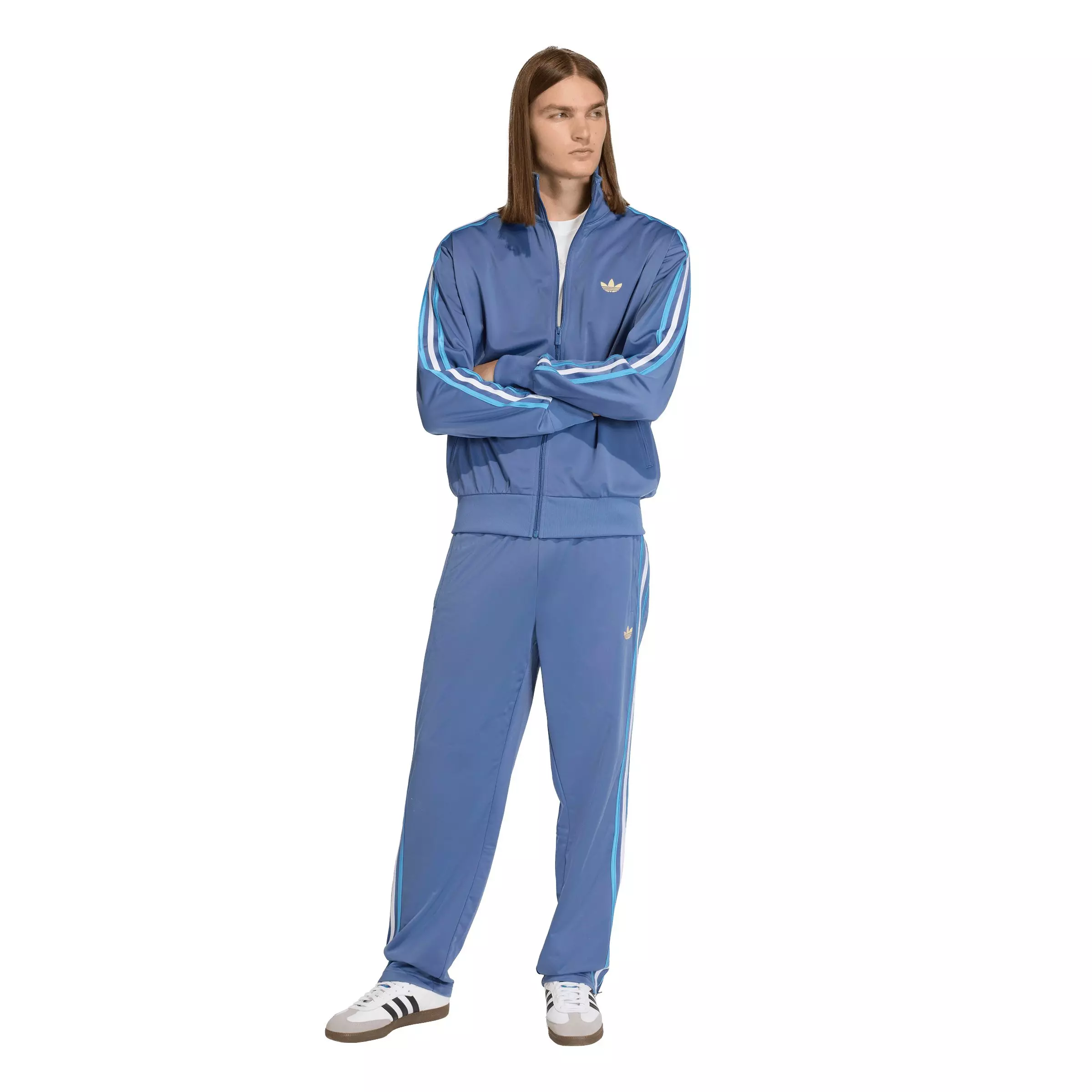 adidas Originals Men's Firebird Track Top - Blue/Lt Blue/White - BLUE/LT BLUE/WHITE