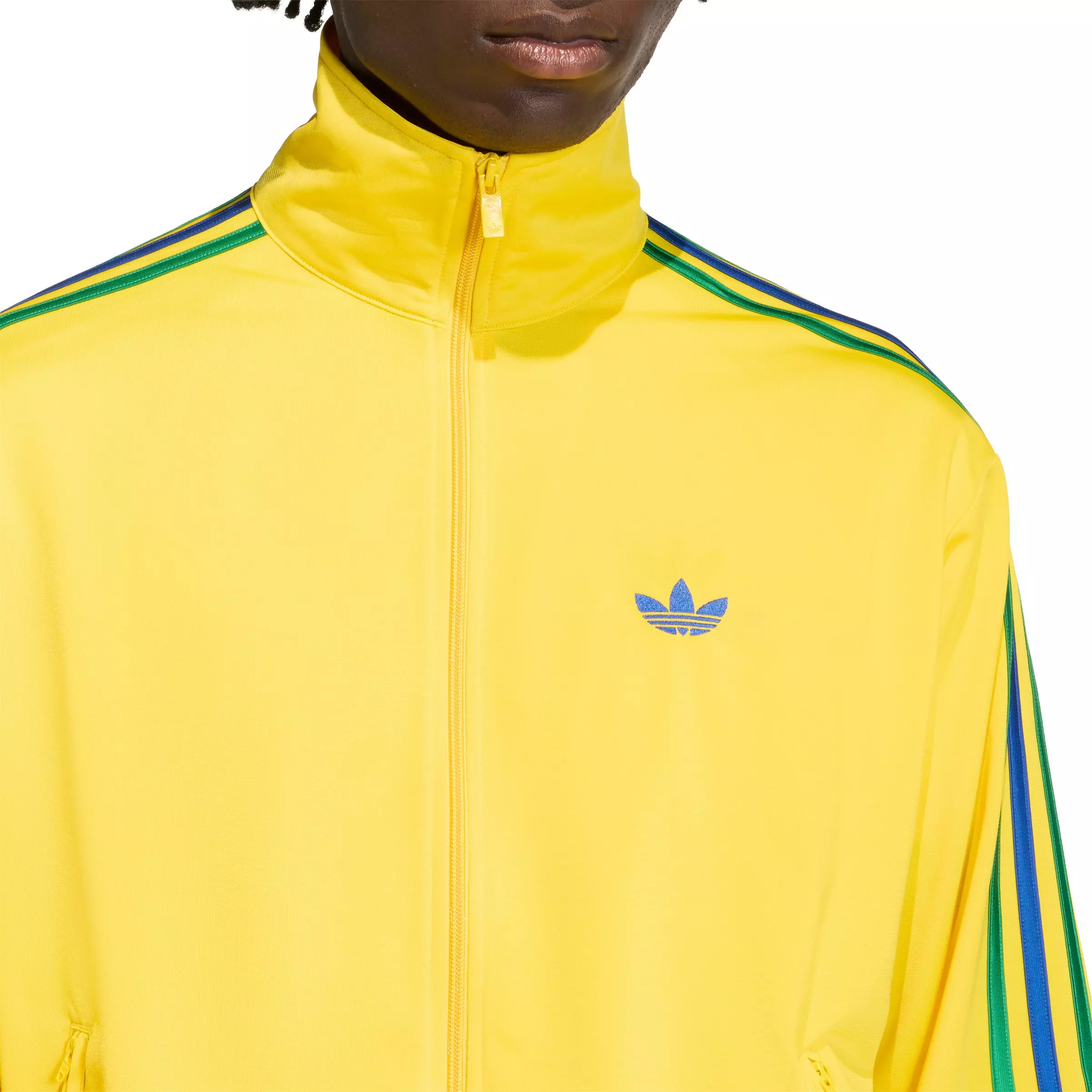 adidas Originals Men's Firebird Track Top -Yellow/Green/Royal - YELLOW/GREEN/ROYAL