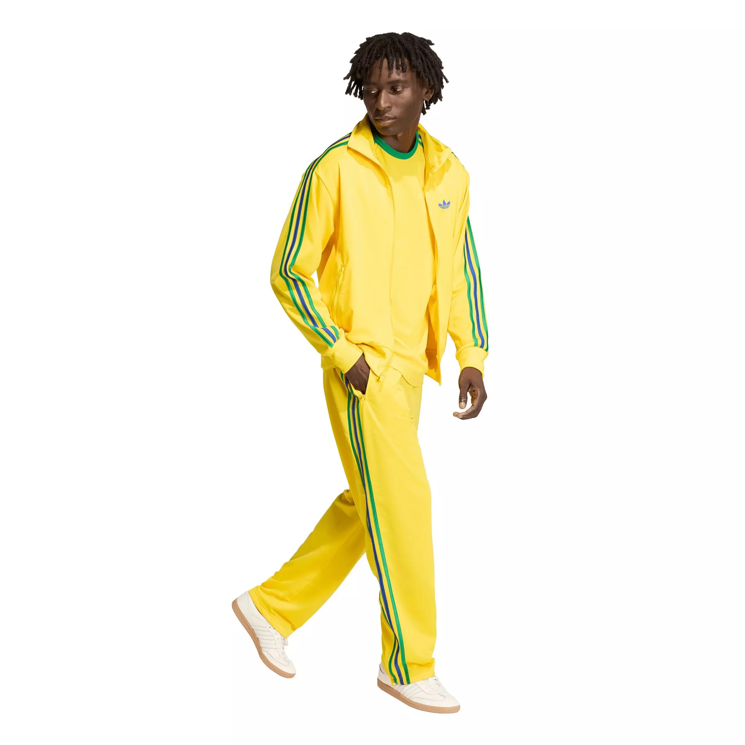 adidas Originals Men's Firebird Track Top -Yellow/Green/Royal - YELLOW/GREEN/ROYAL
