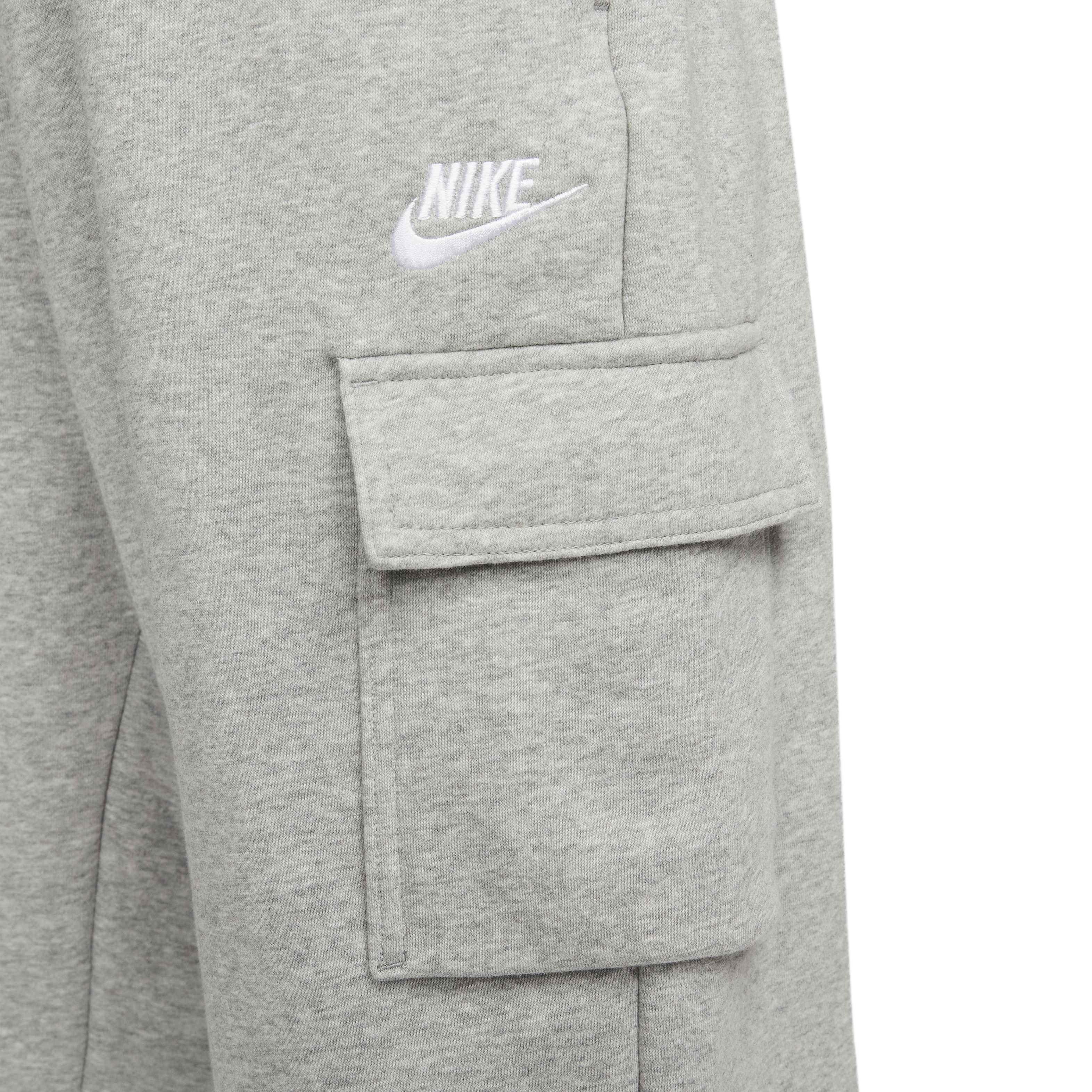 Nike Women's Sportswear Club Fleece Mid-Rise Cargo Pants - GREY Thumbnail View 4