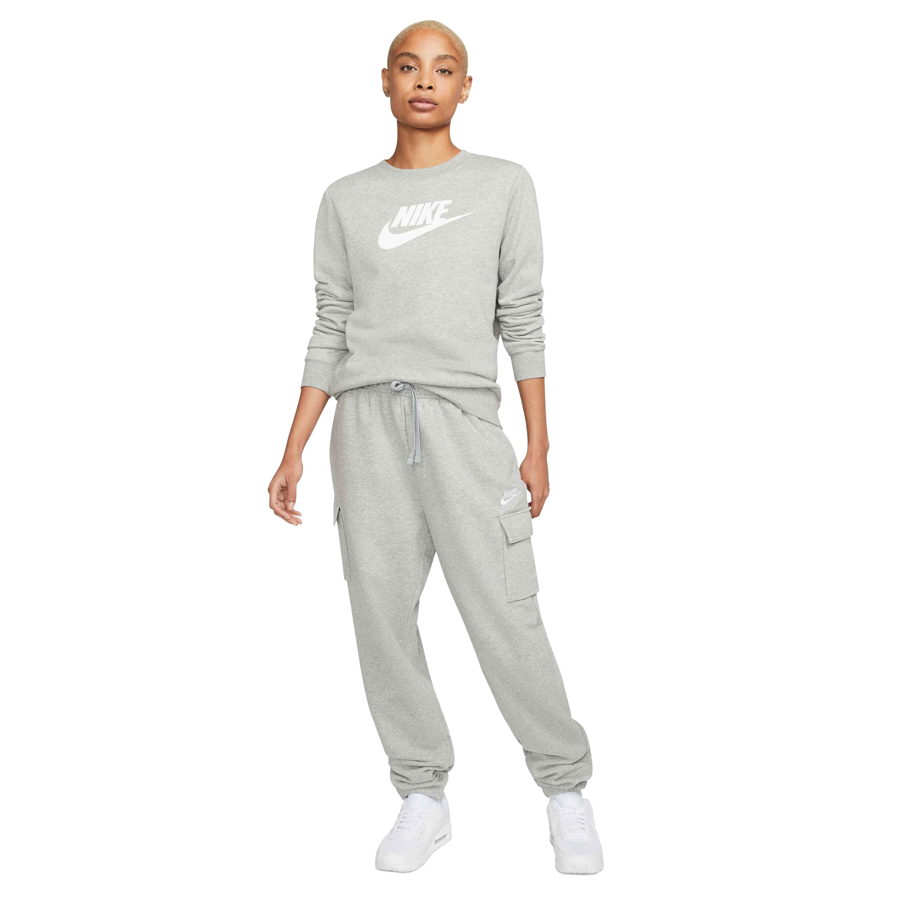 NIKE Sportswear Essentials Club Fleece Womens Cargo Sweatpants - HEATHER  GRAY