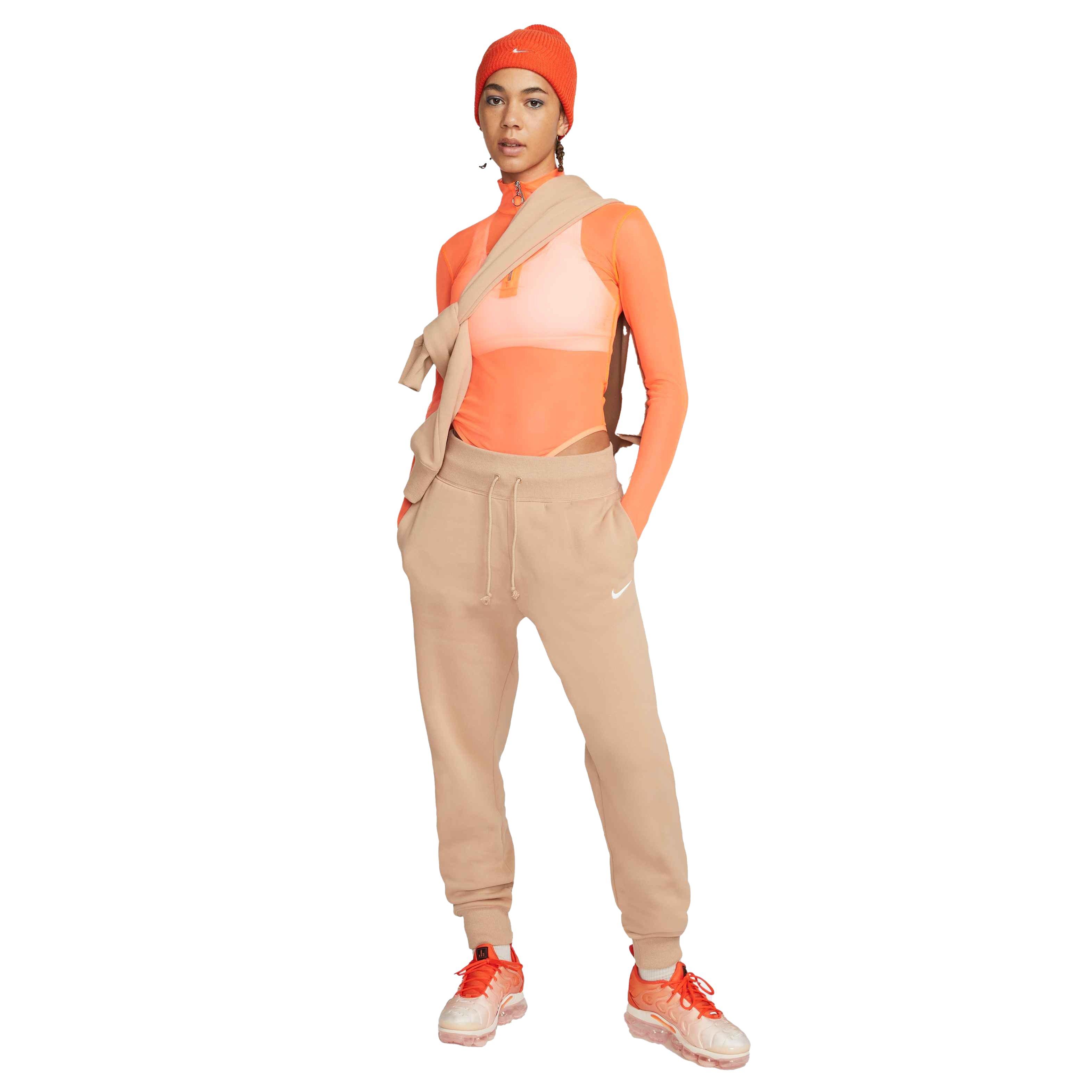 Nike Women's Sportswear Phoenix Fleece High-Waisted Joggers - BROWN Thumbnail View 7