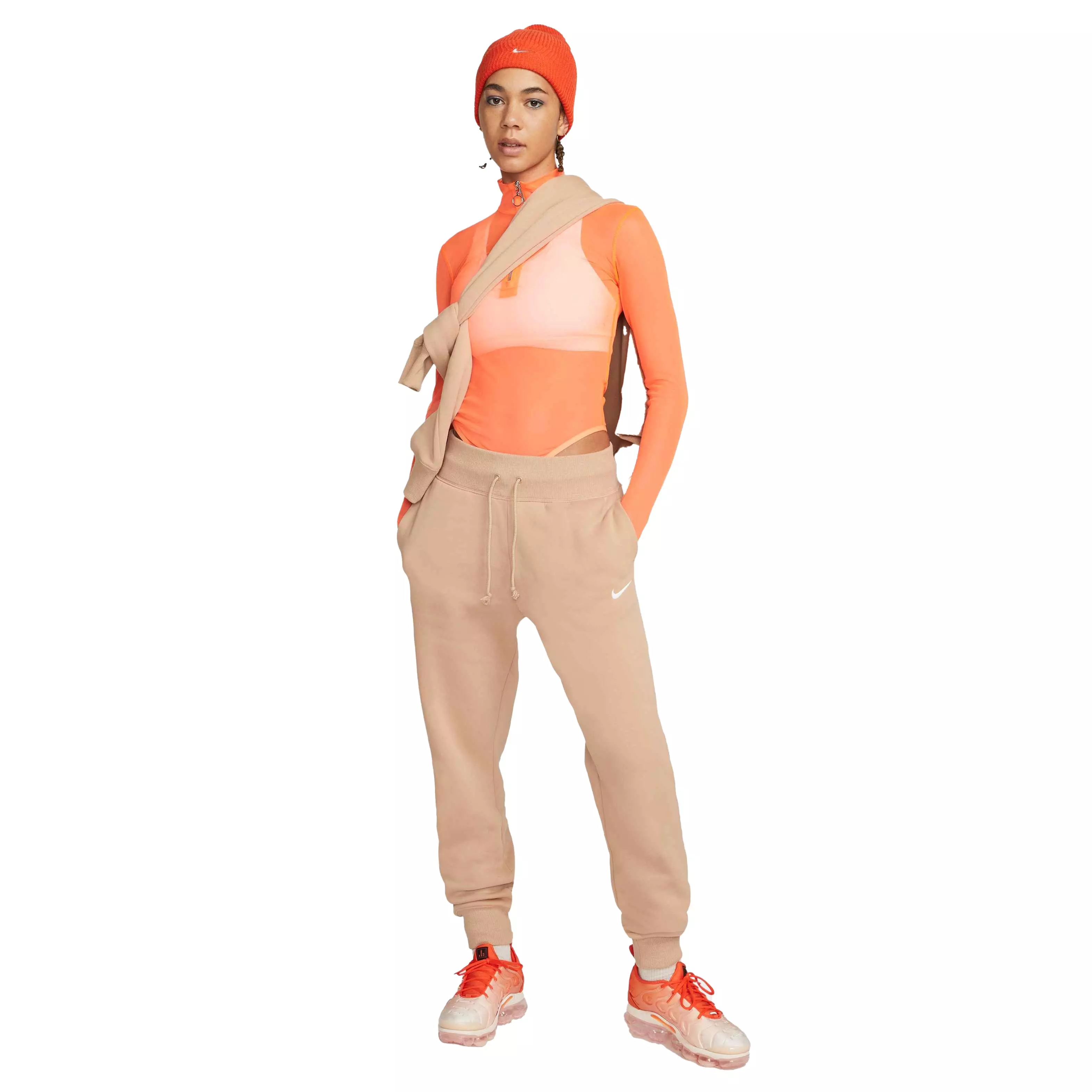 Nike Women's Sportswear Phoenix Fleece High-Waisted Joggers - BROWN