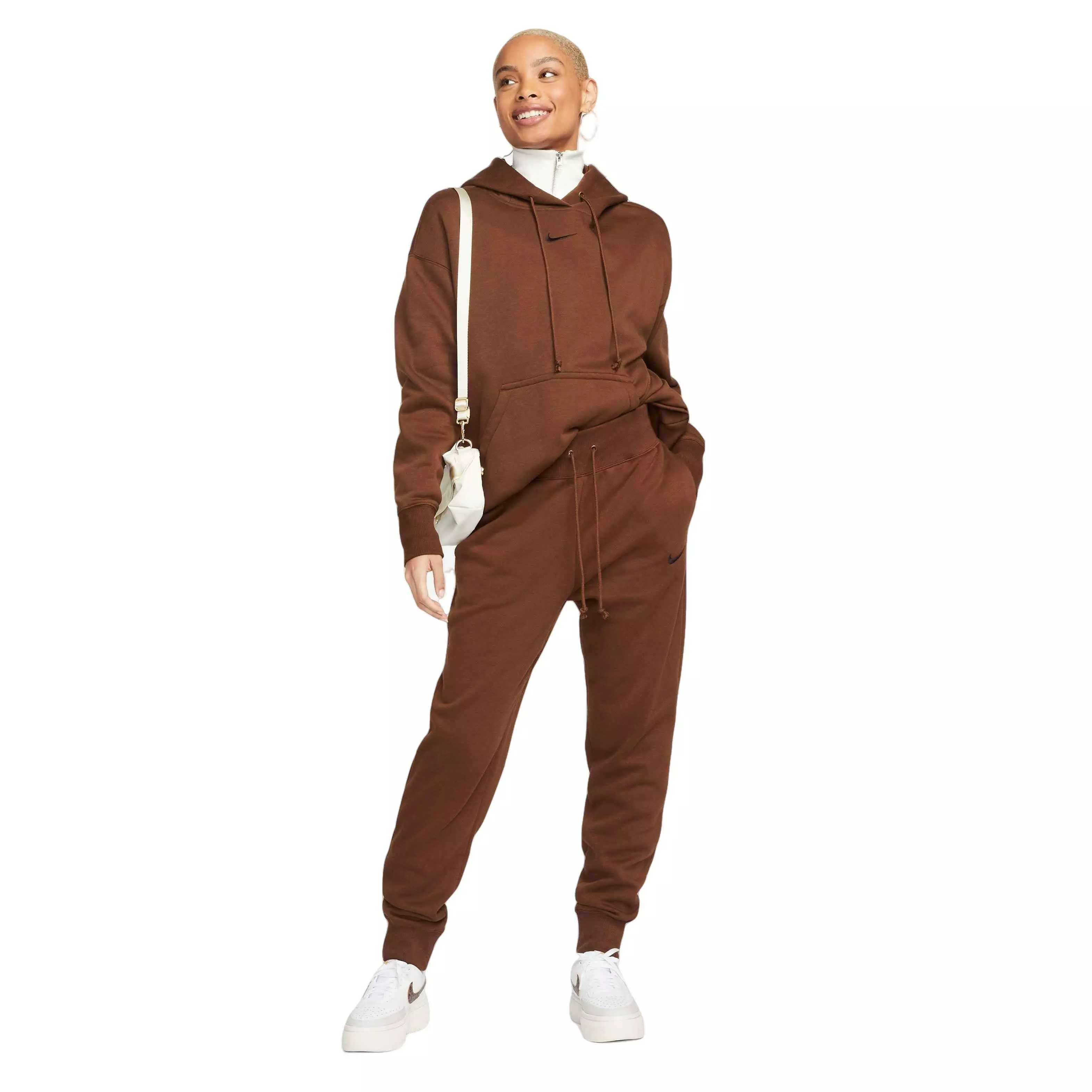 Nike Women's Sportswear Phoenix Fleece High-Waisted Joggers - CHOCOLATE