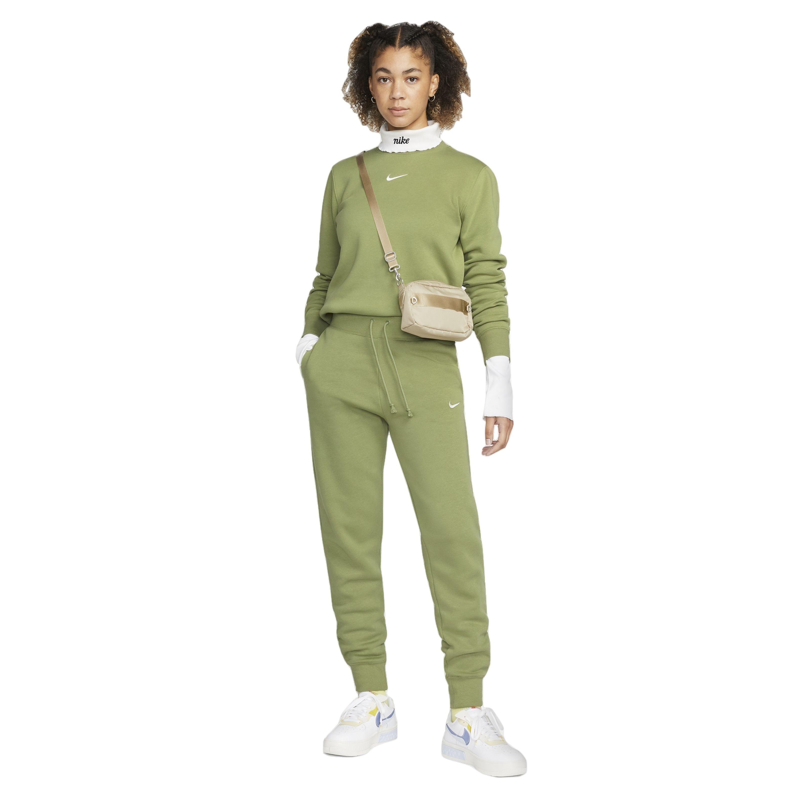 Nike Women's Sportswear Phoenix Fleece High-Waisted Joggers - DK GREEN Thumbnail View 7