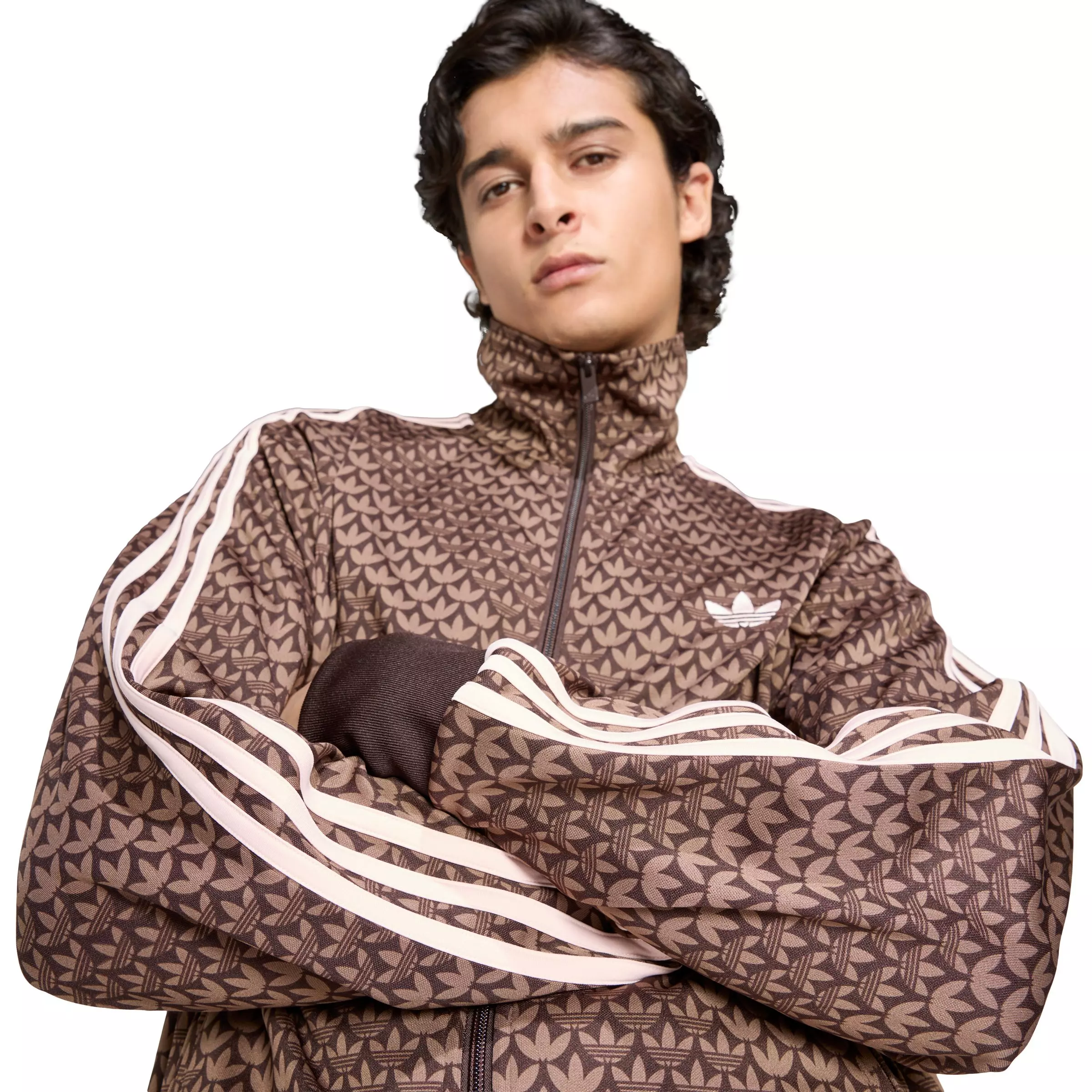 adidas Originals Men's Firebird Loose Monogram Track Top - Coffee - COFFEE