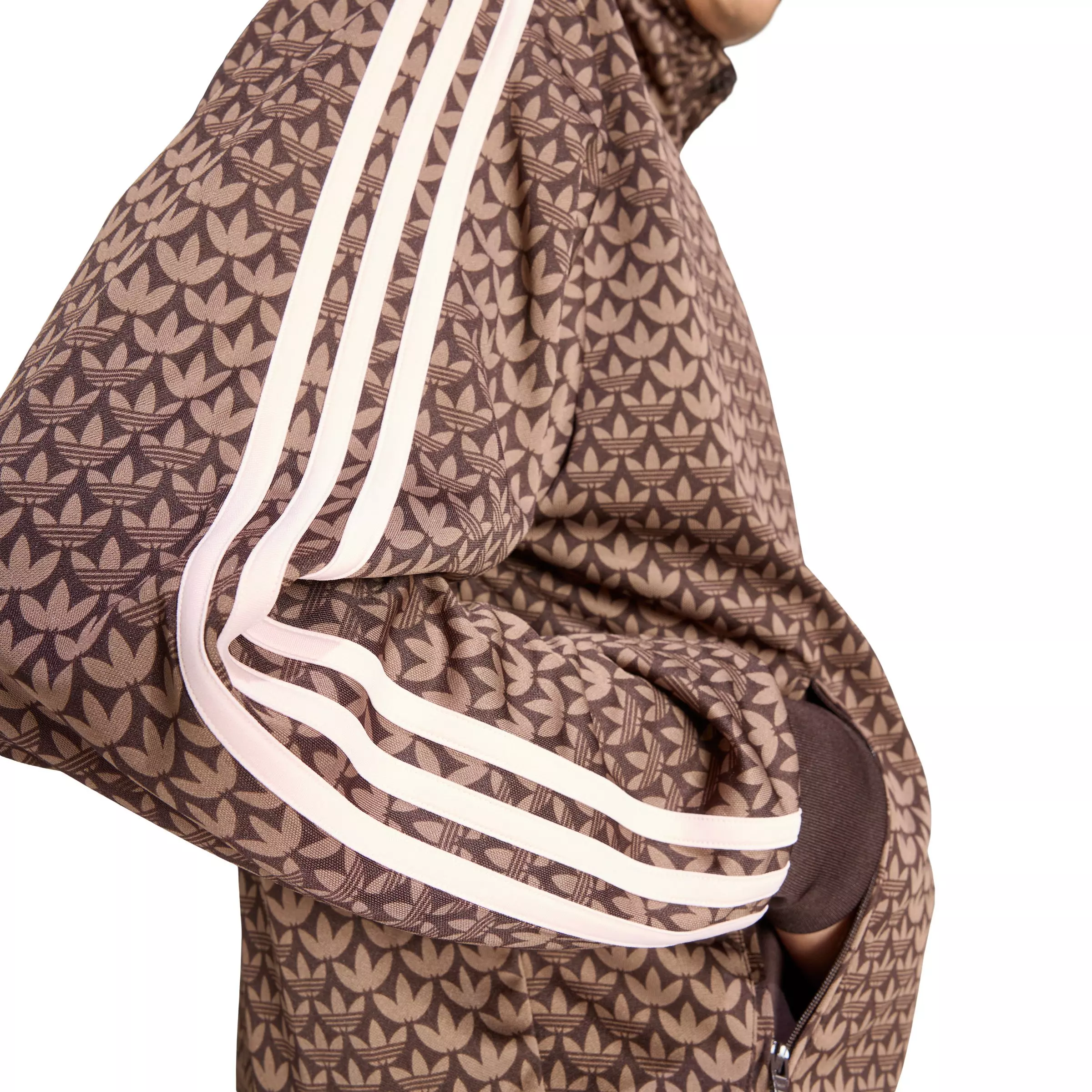 adidas Originals Men's Firebird Loose Monogram Track Top - Coffee - COFFEE