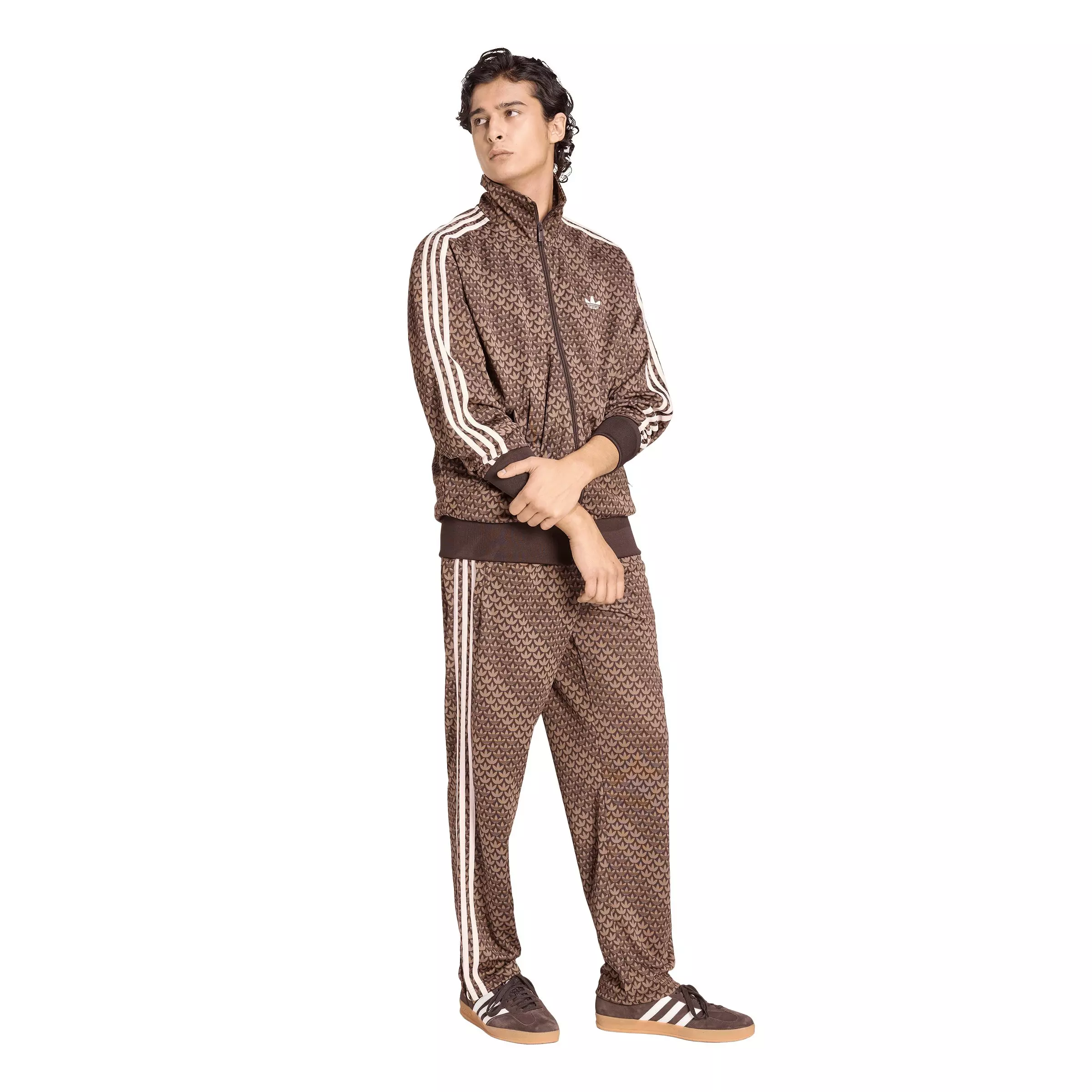 adidas Originals Men's Firebird Loose Monogram Track Top -Coffee - COFFEE