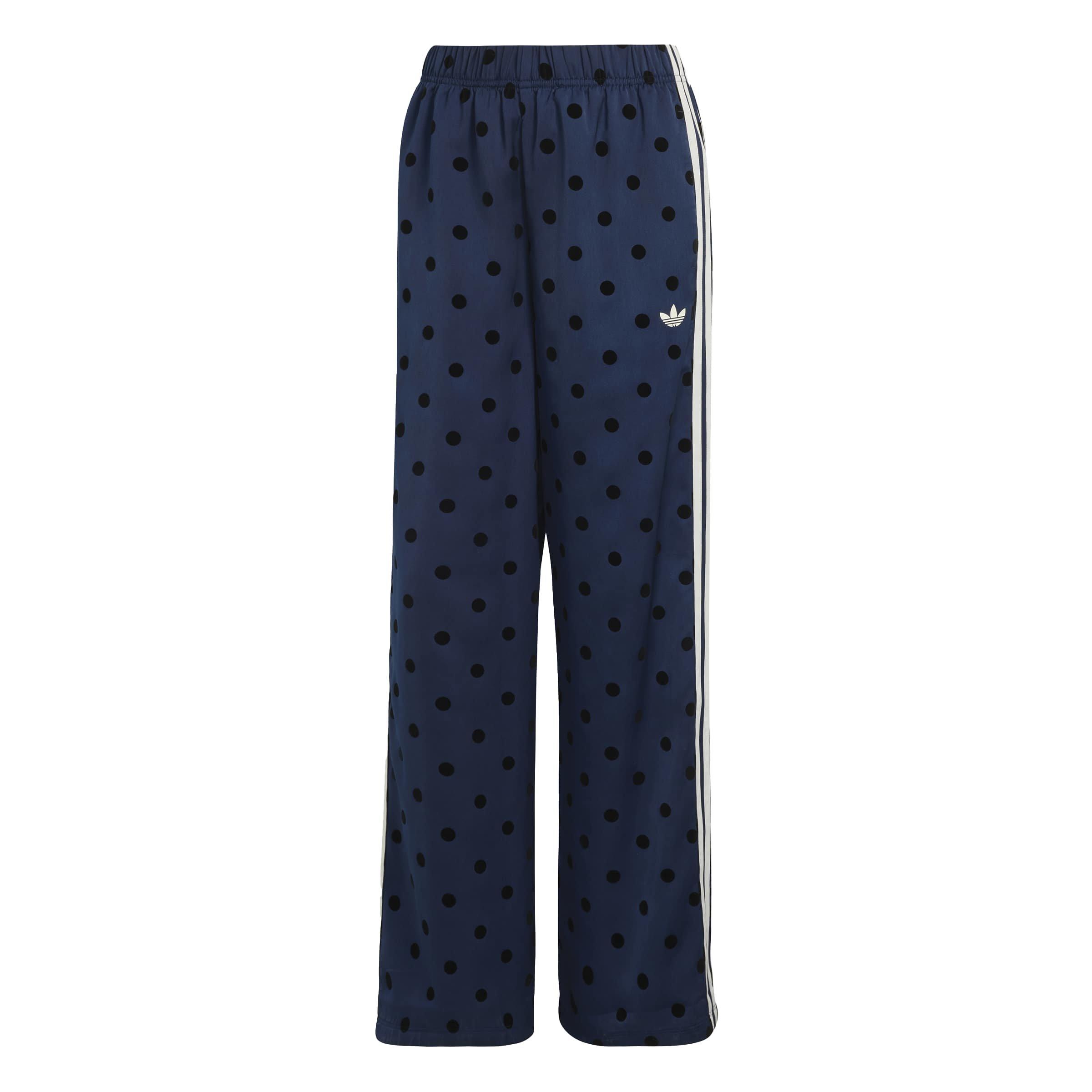 adidas Originals Women's Satin Polka Dots Wide Leg Pant - Indigo - INDIGO