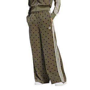 adidas Originals Women's Satin Polka Dots Wide Leg Pant -Olive - OLIVE