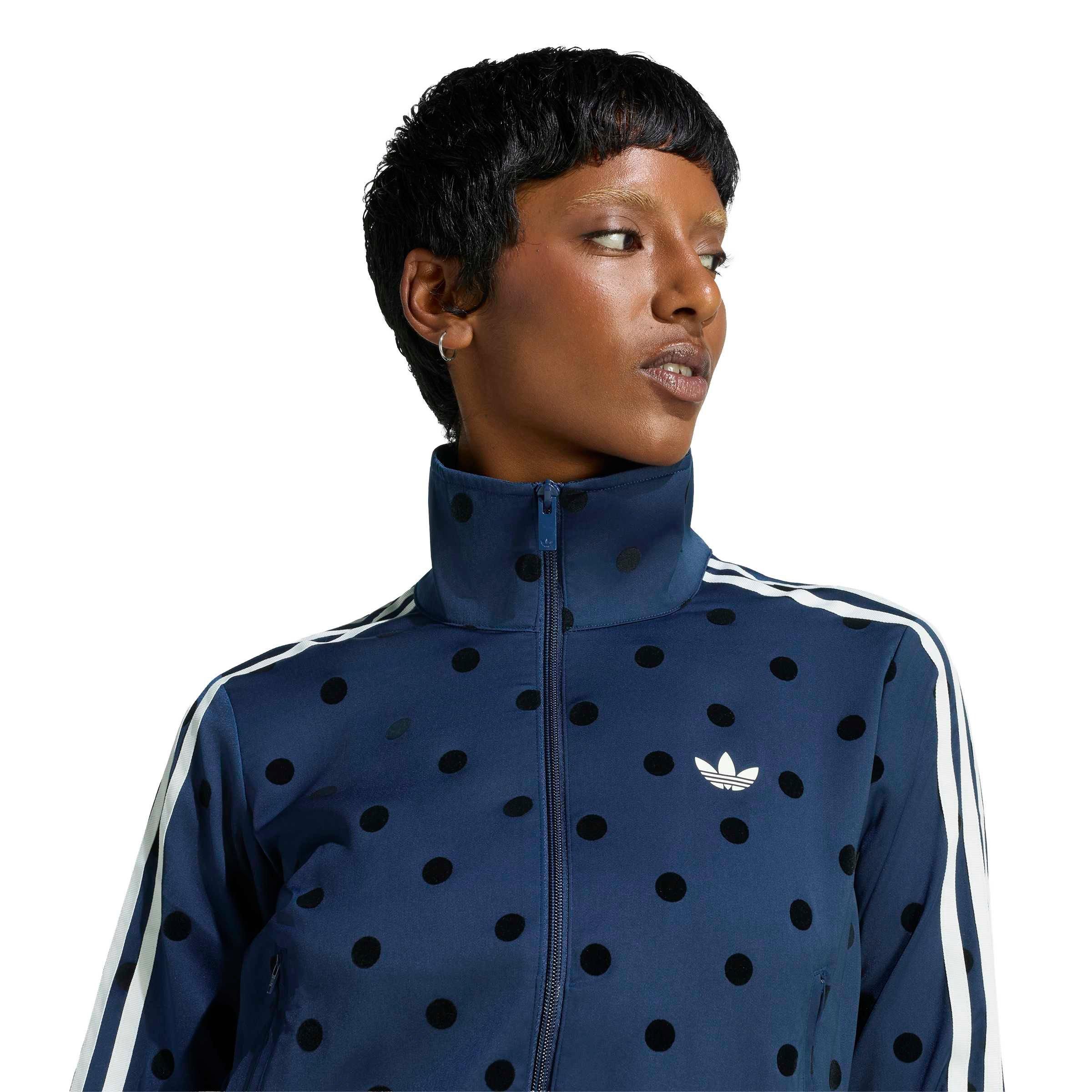 adidas Originals Women's Satin Polka Dots TT Track Top - Indigo - INDIGO