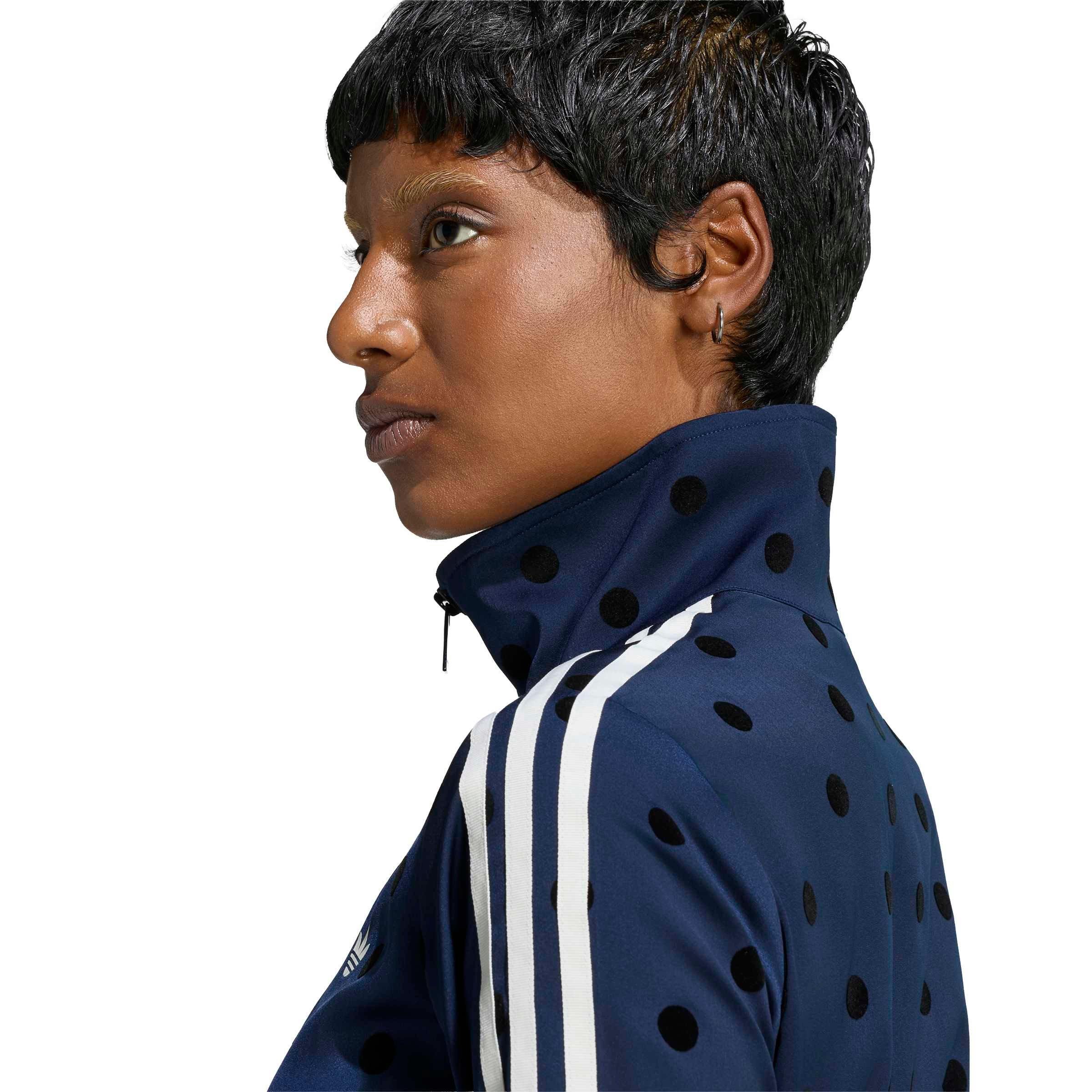 adidas Originals Women's Satin Polka Dots TT Track Top - Indigo - INDIGO
