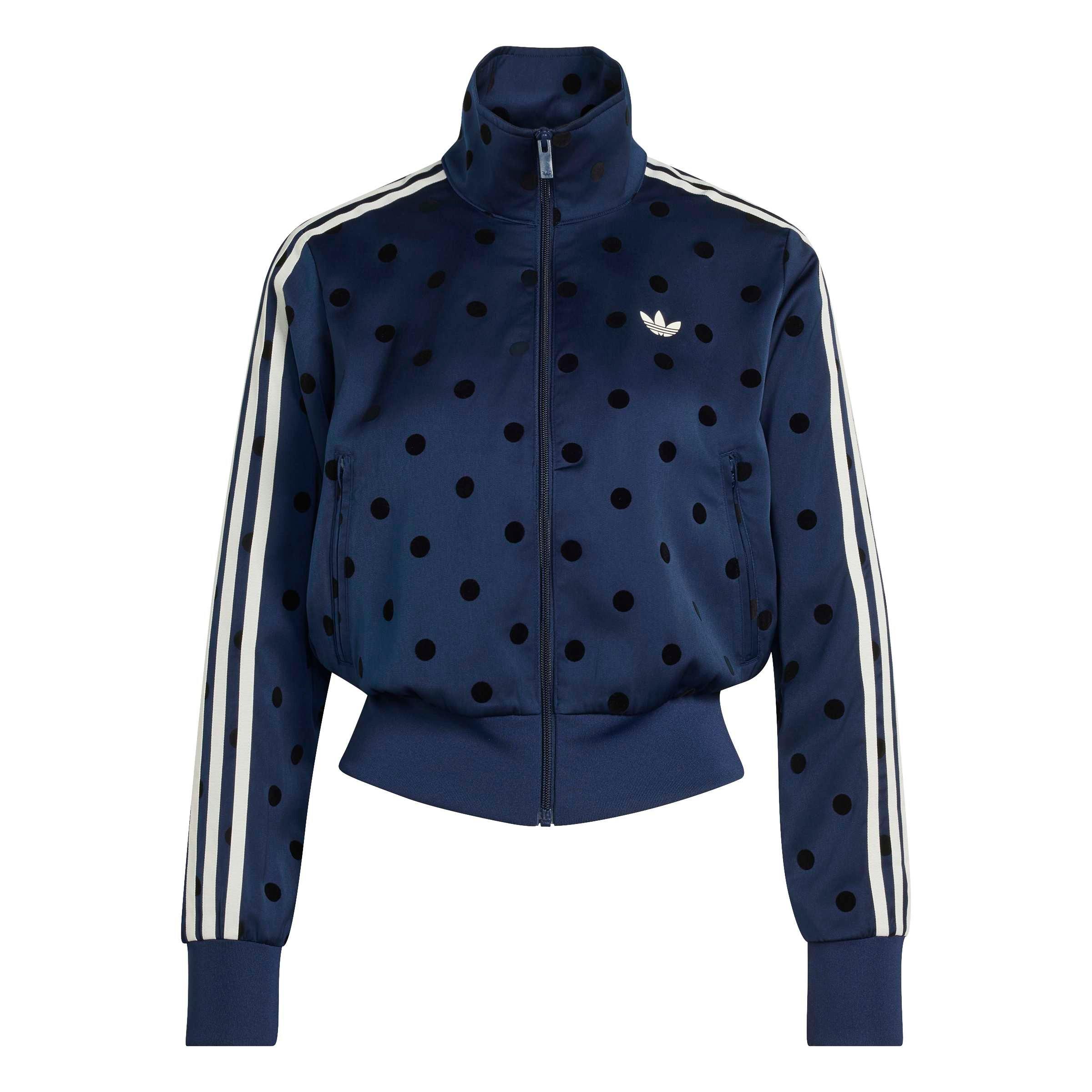 adidas Originals Women's Satin Polka Dots TT Track Top - Indigo - INDIGO