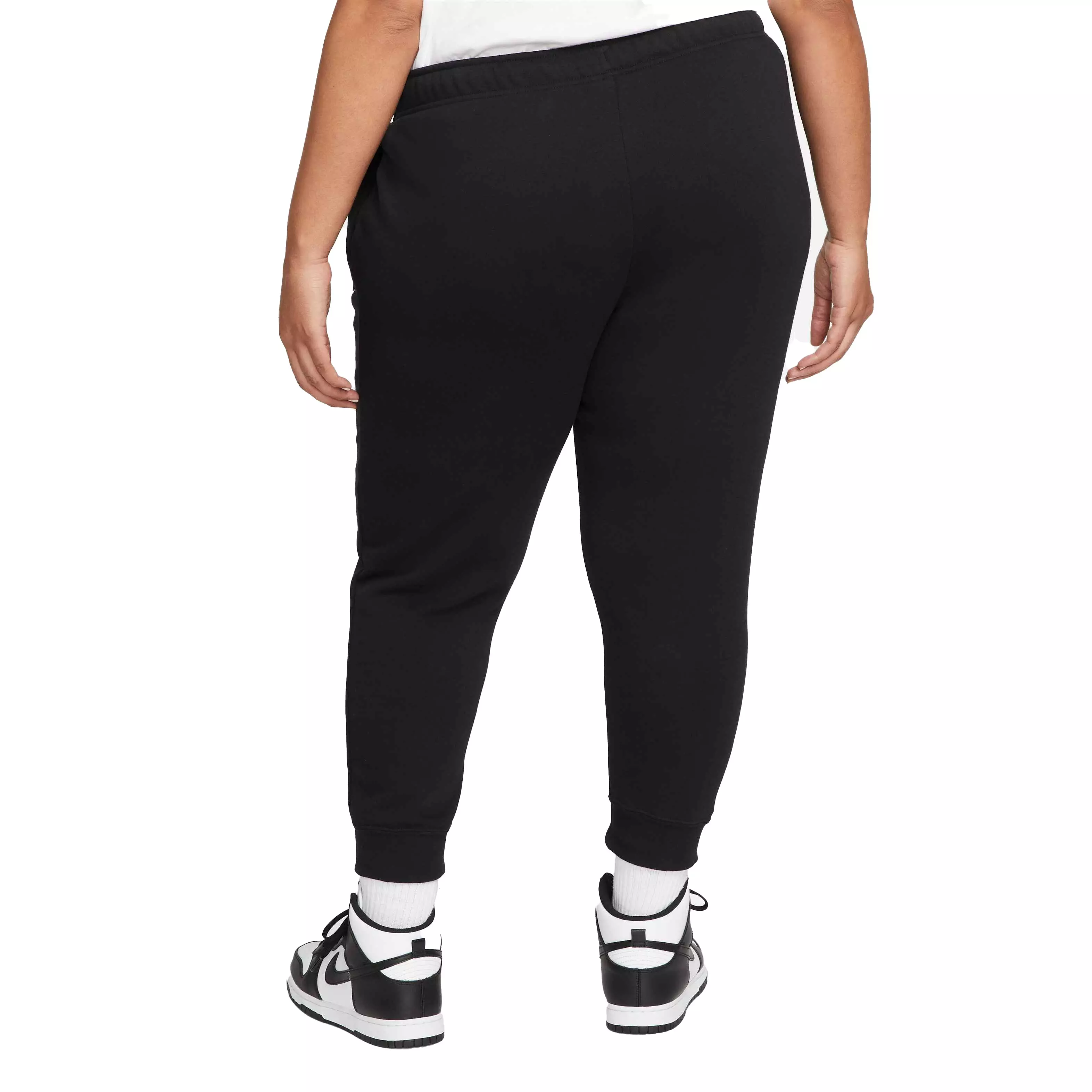 Nike Women's Sportswear Mid-Rise Club Fleece Joggers - BLACK