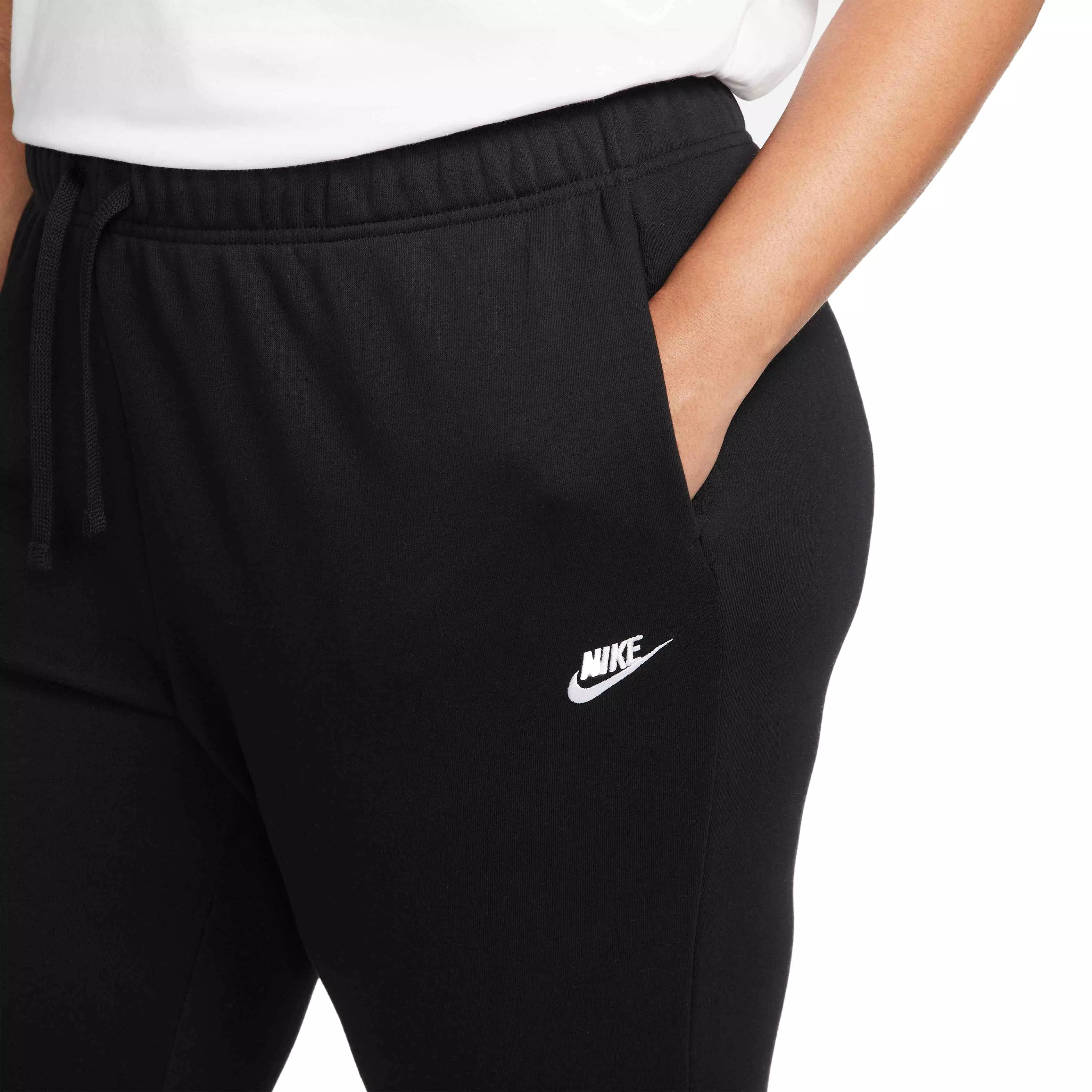 Nike Women's Sportswear Mid-Rise Club Fleece Joggers - BLACK