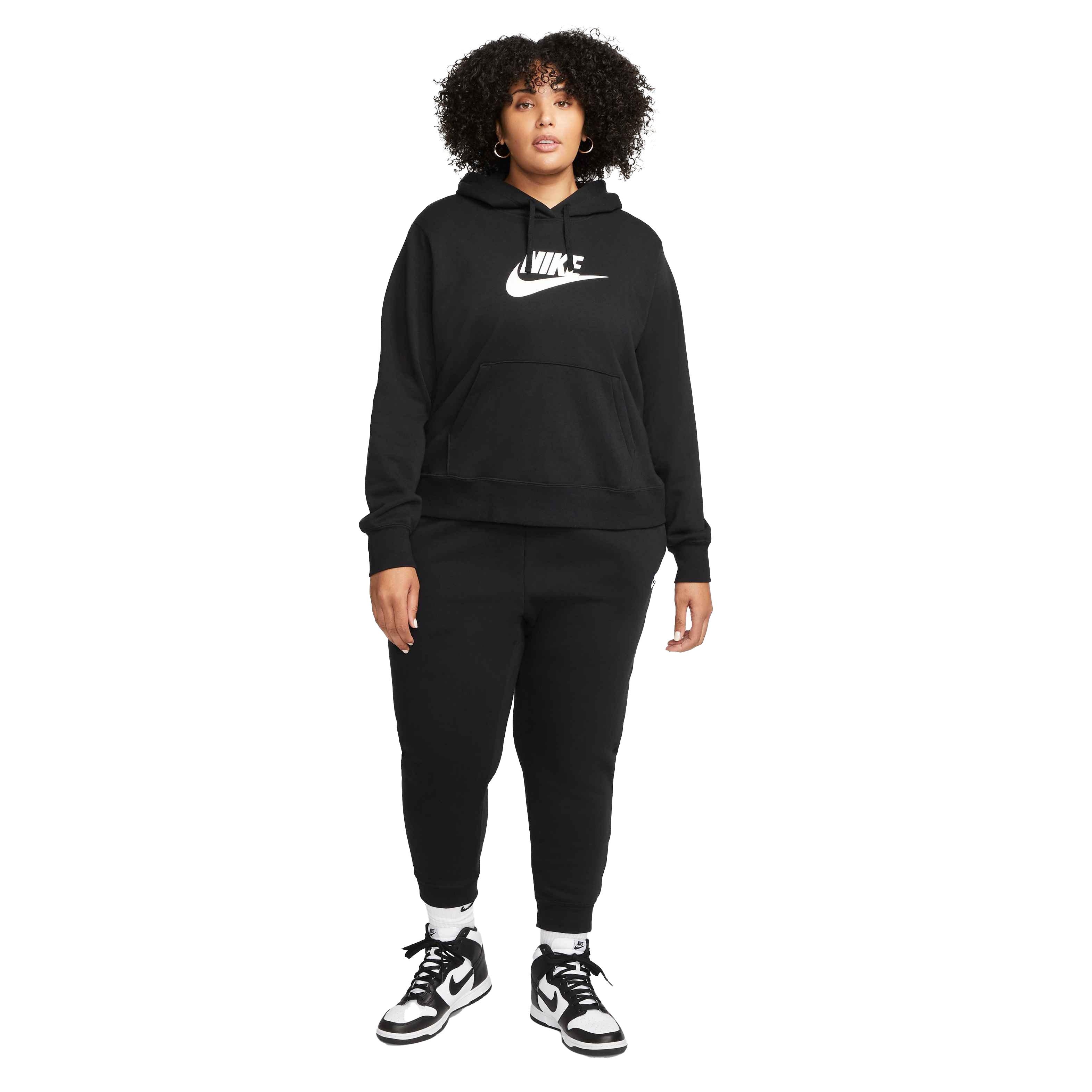 Nike Women's Sportswear Mid-Rise Club Fleece Joggers - BLACK Thumbnail View 5