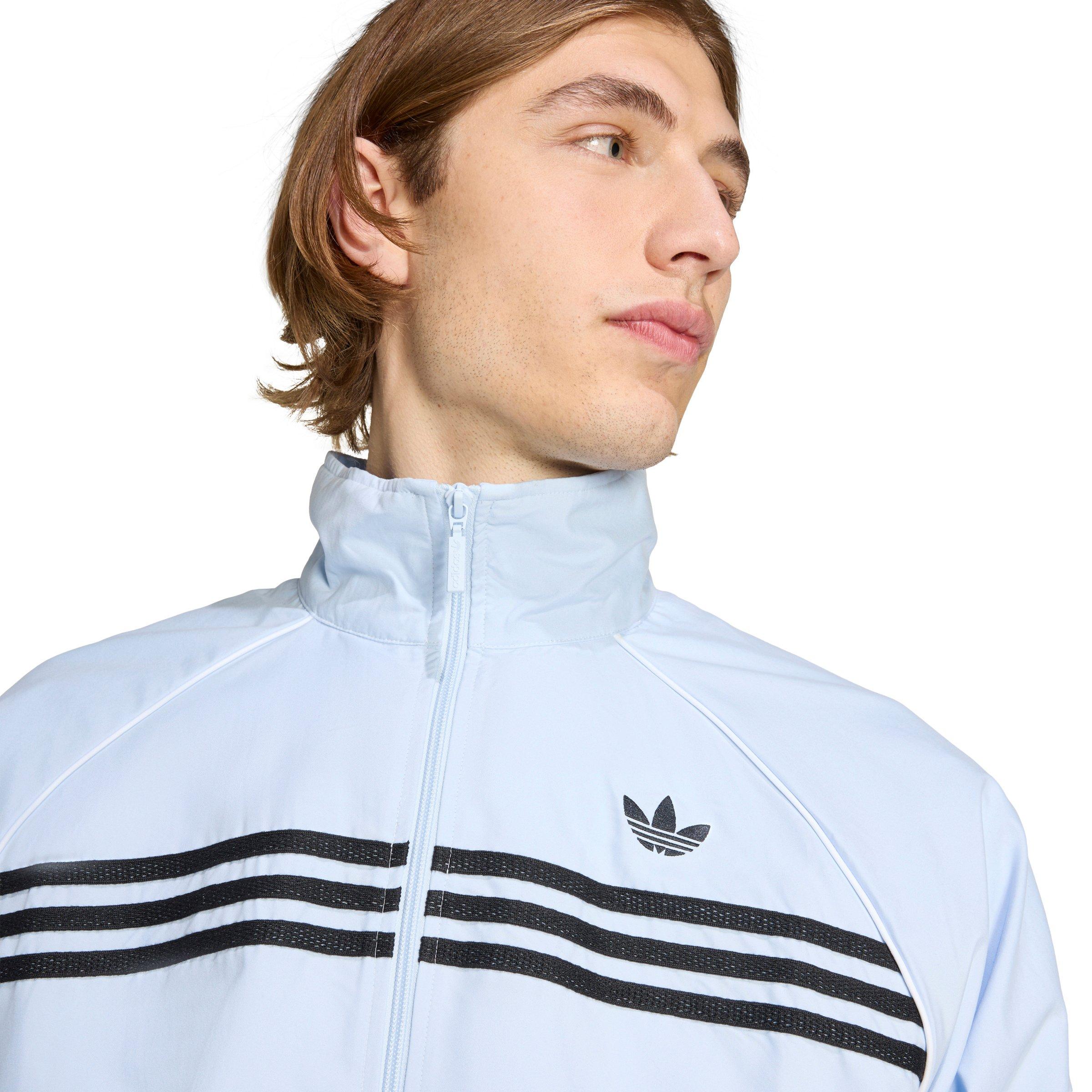 adidas Originals Men's Chest Stripes Track Top - Lt Blue - LT BLUE Thumbnail View 4
