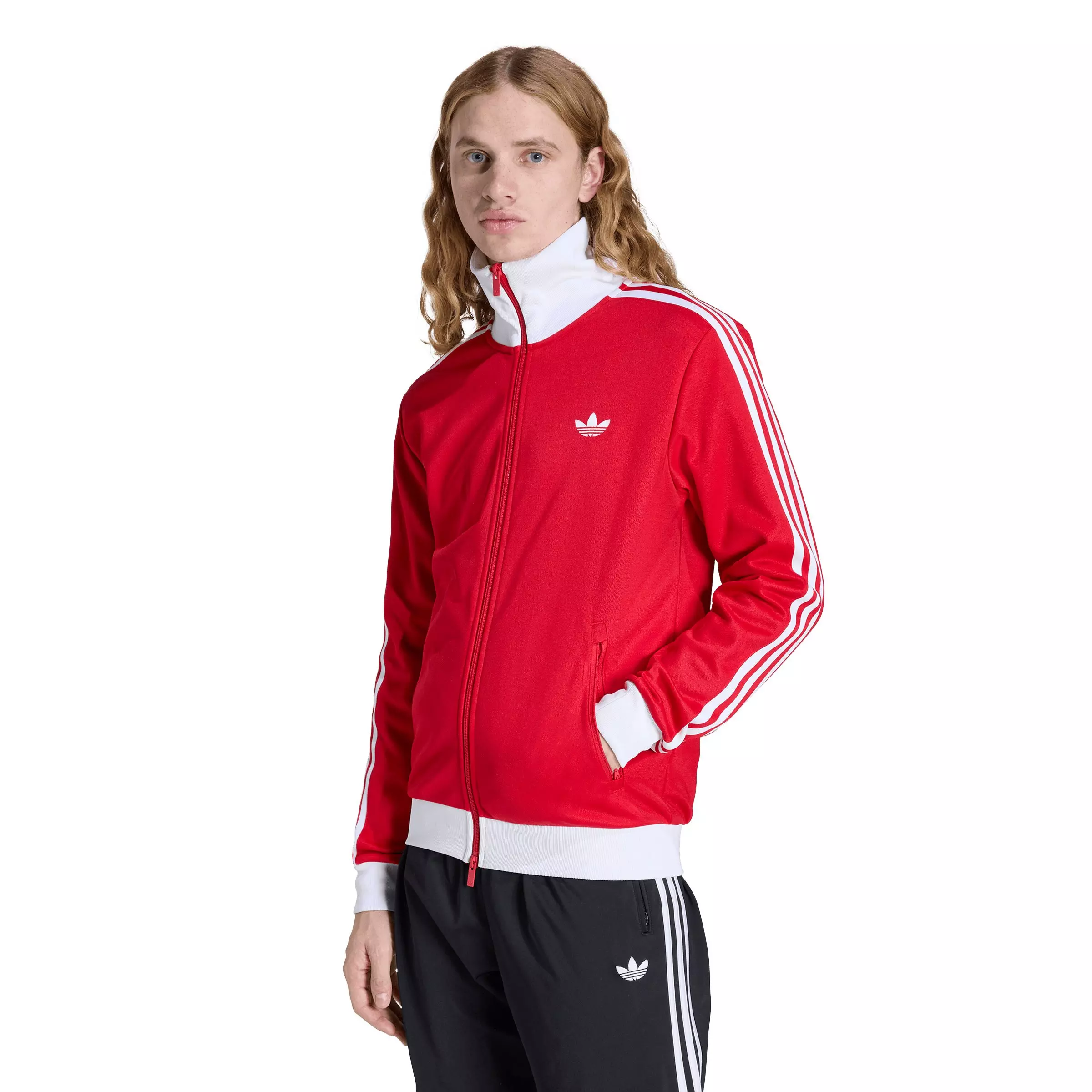 adidas Originals Men's Beckenbauer Classic Track Top - Red - RED
