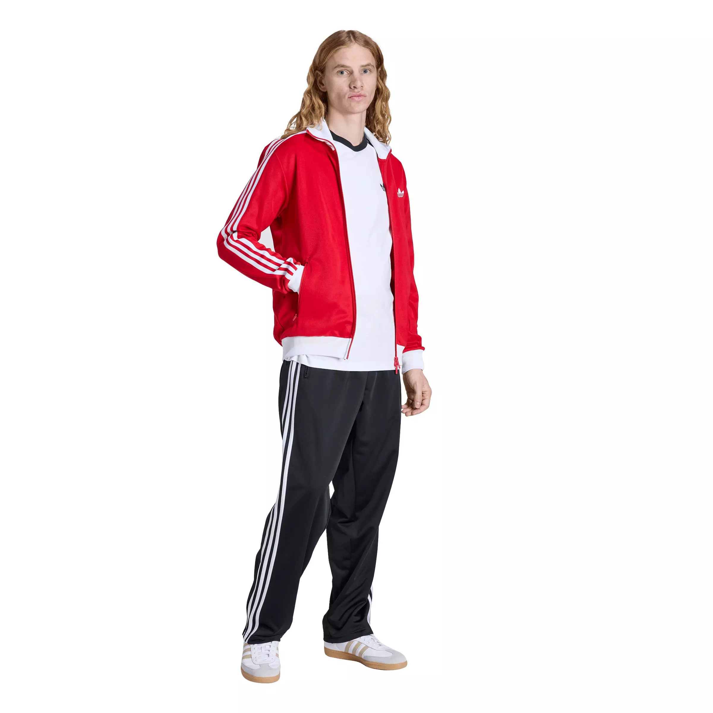adidas Originals Men's Beckenbauer Classic Track Top - Red - RED