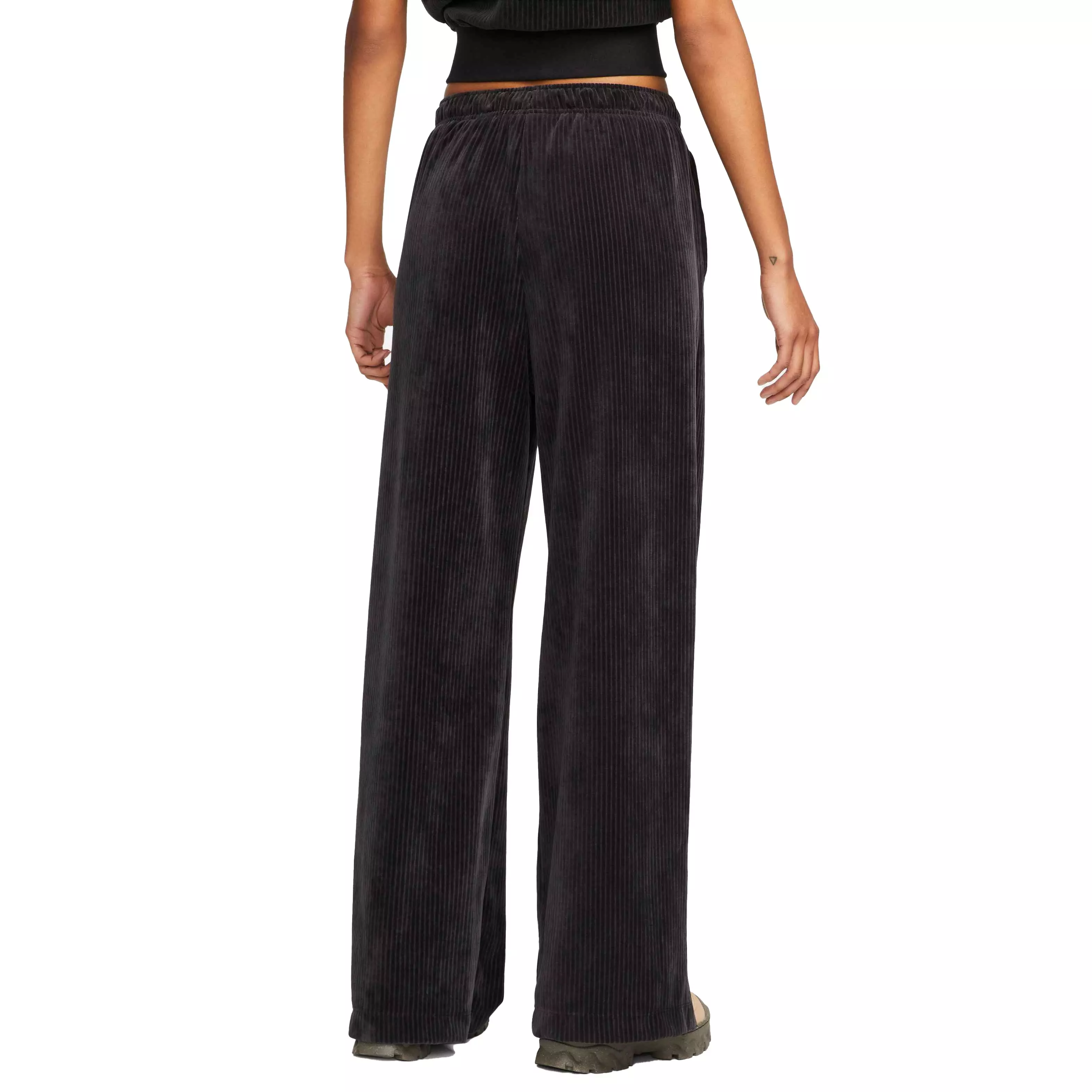 Nike Women's Sportswear Velour Wide-Leg Pants - BLACK