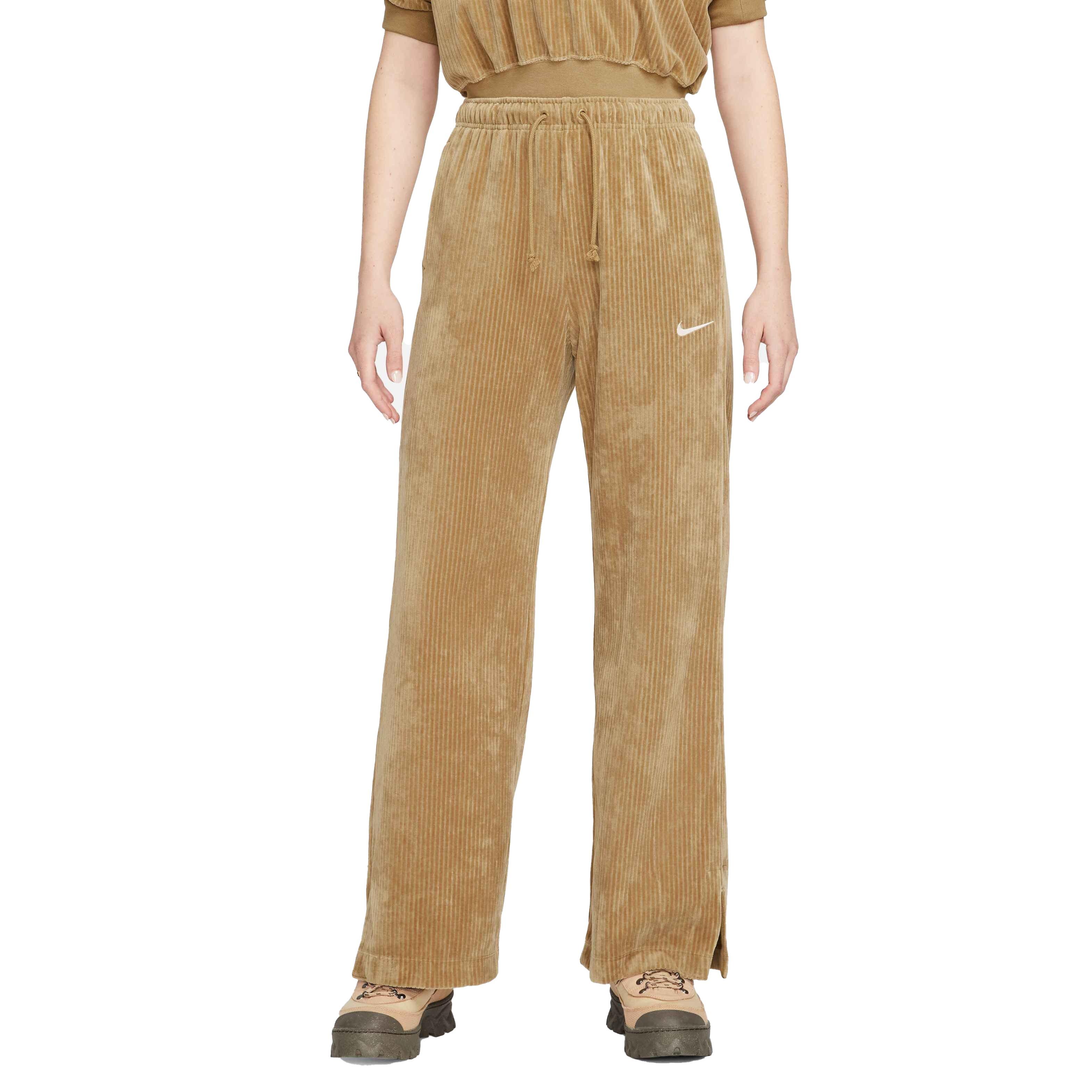 Nike Women's Sportswear Velour Wide-Leg Pants - BROWN Thumbnail View 1