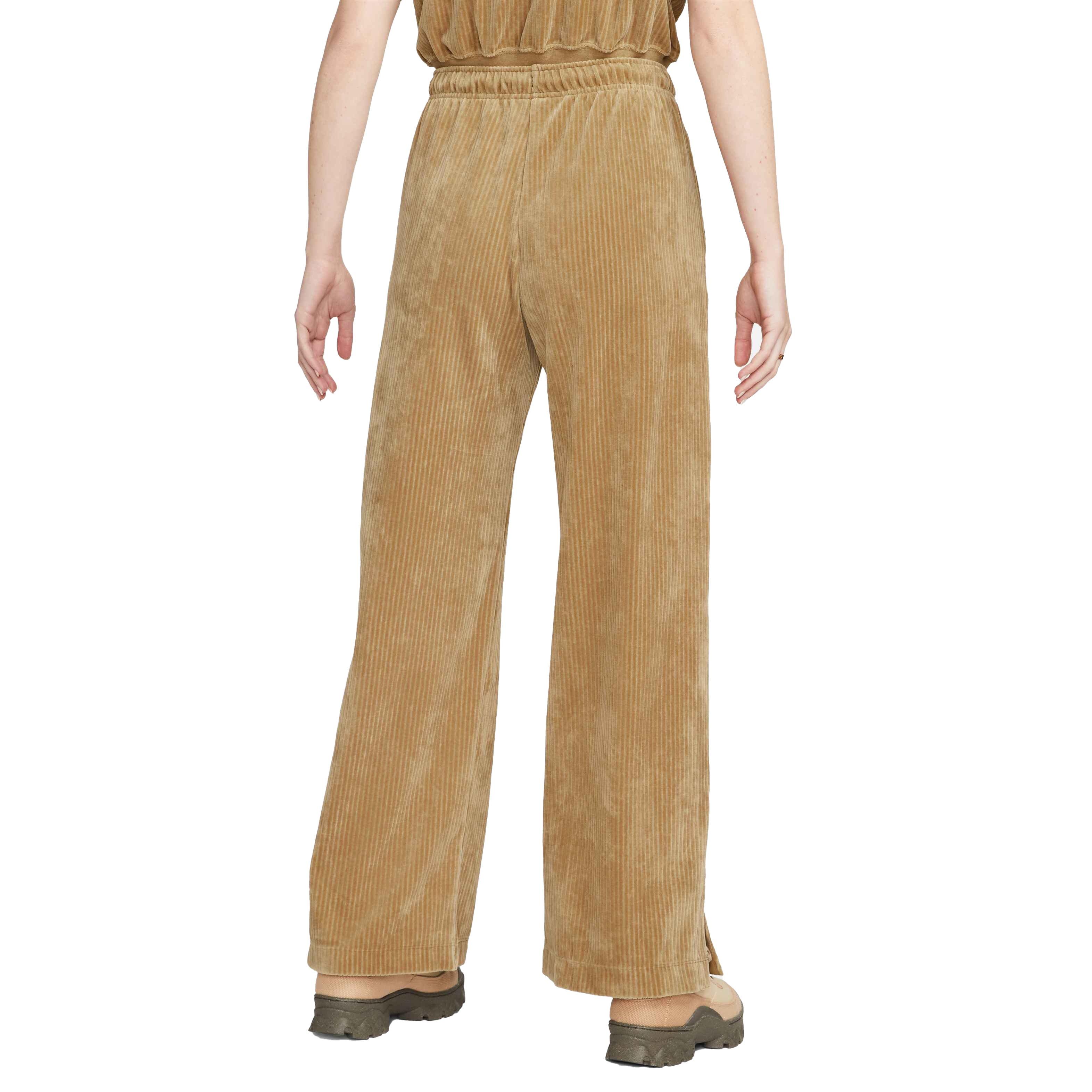 Nike Women's Sportswear Velour Wide-Leg Pants - BROWN Thumbnail View 2