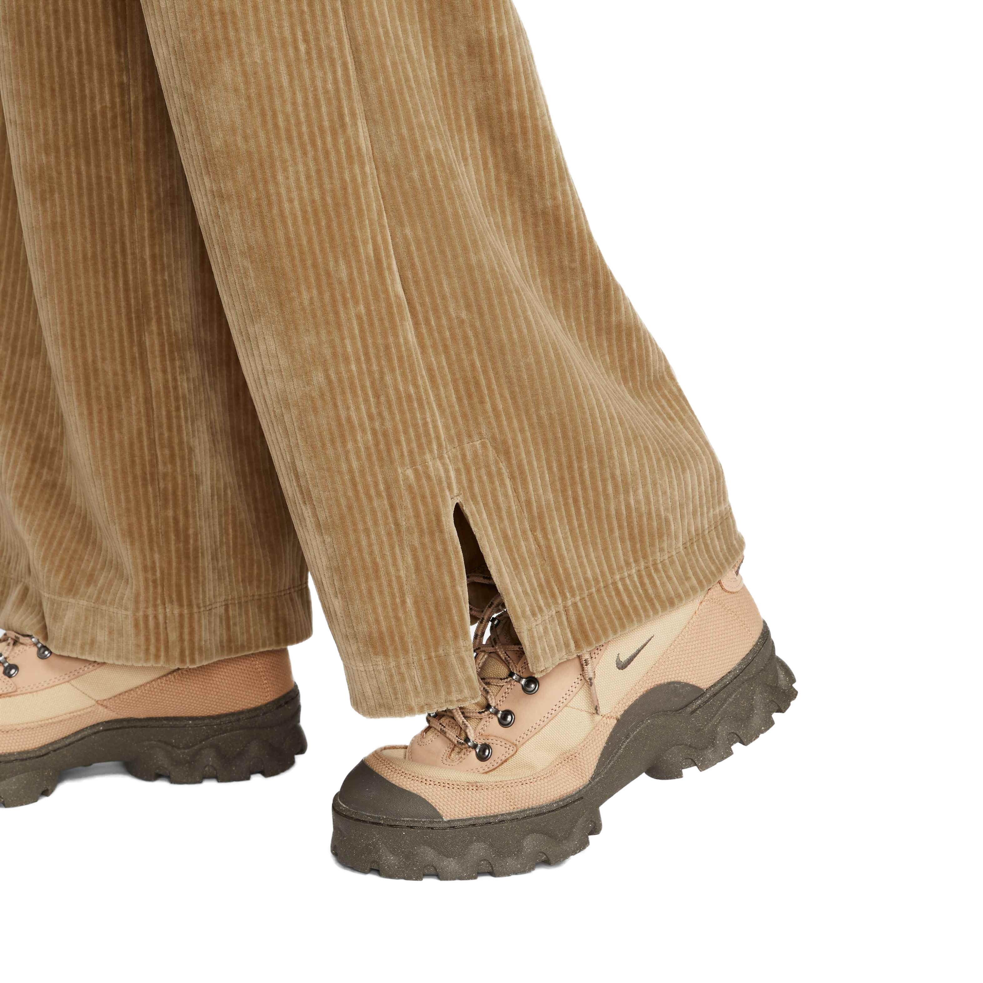 Nike Women's Sportswear Velour Wide-Leg Pants - BROWN Thumbnail View 4