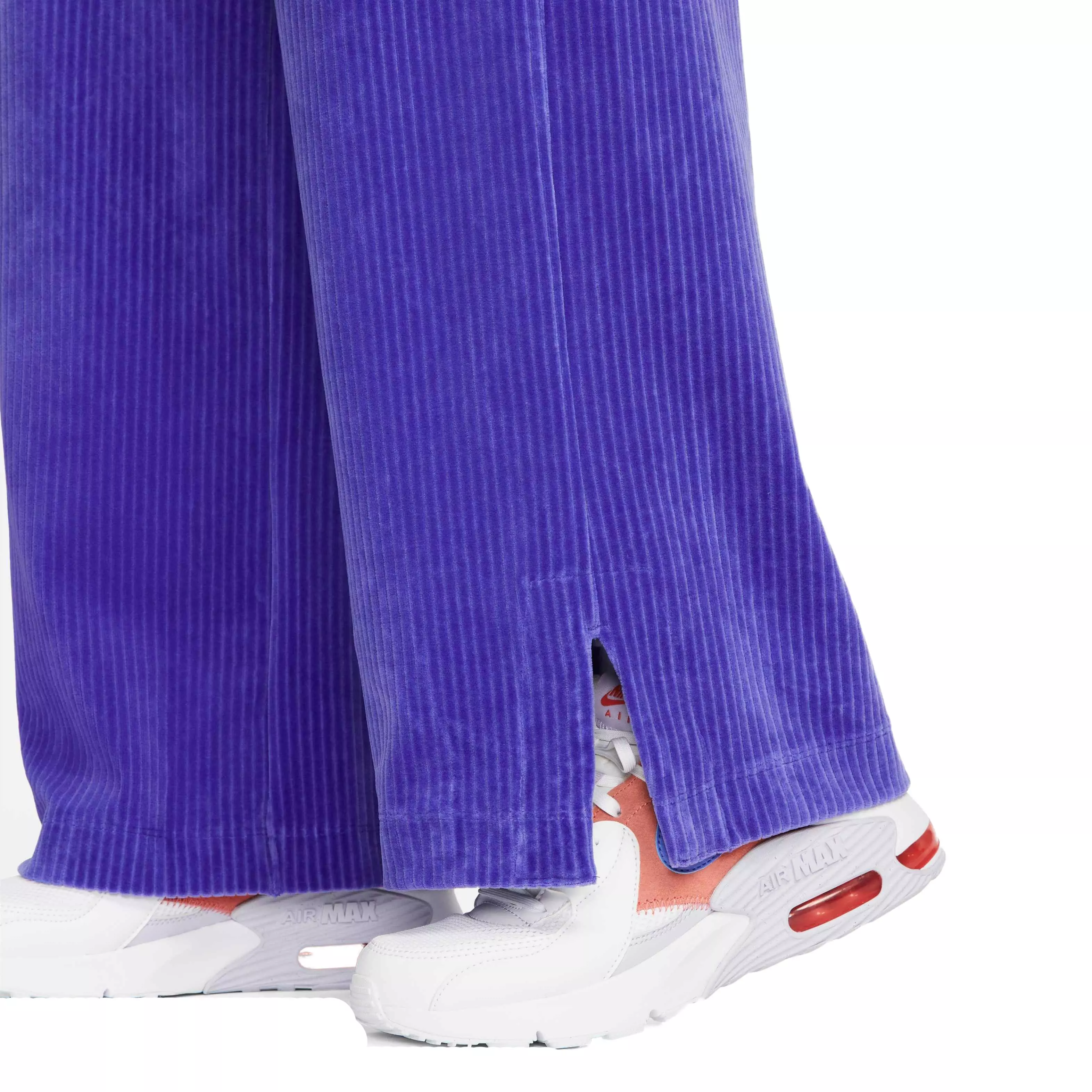 Nike Women's Sportswear Velour Wide-Leg Pants - BLUE