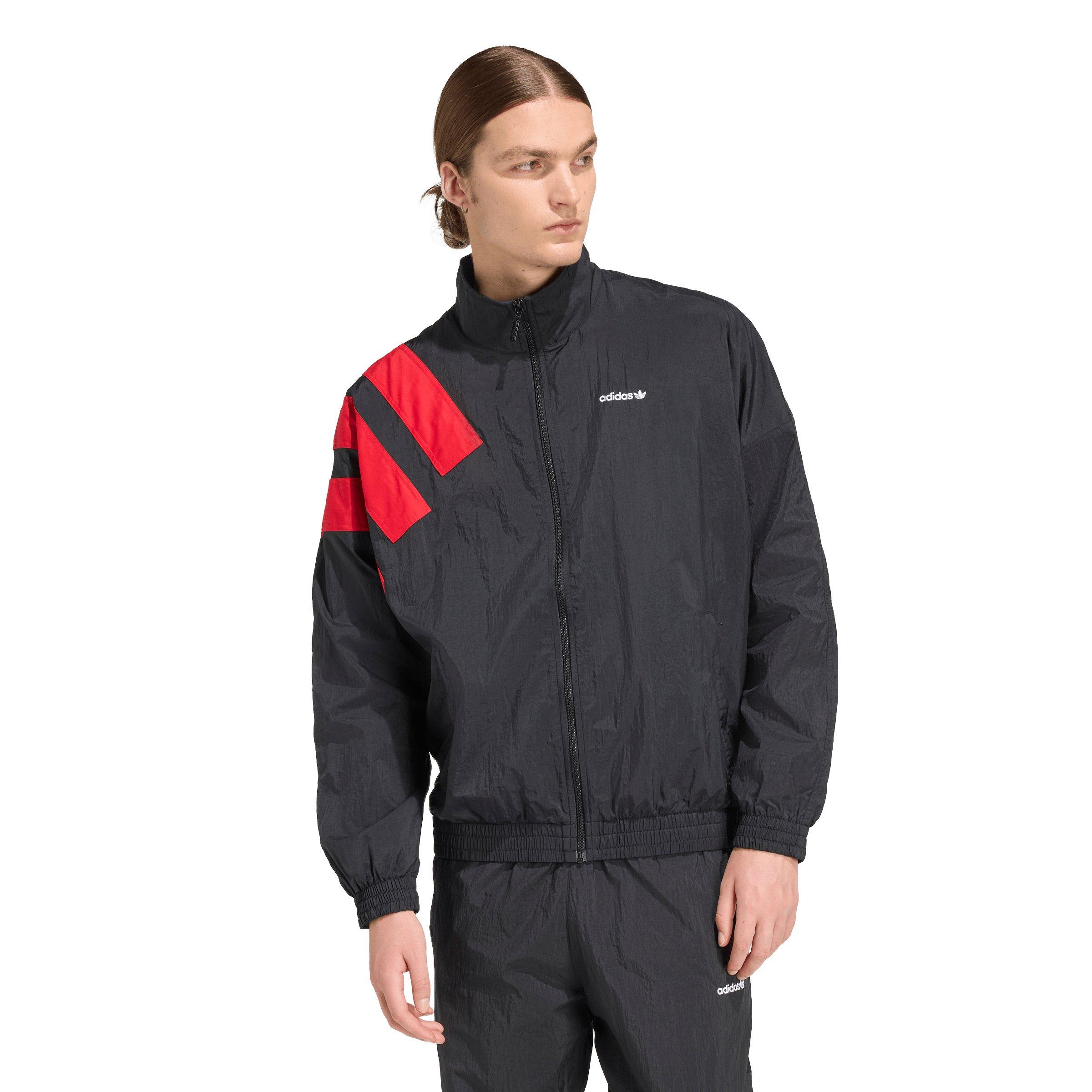 adidas Archive Blocked Track Top - Black/Red | Hibbett