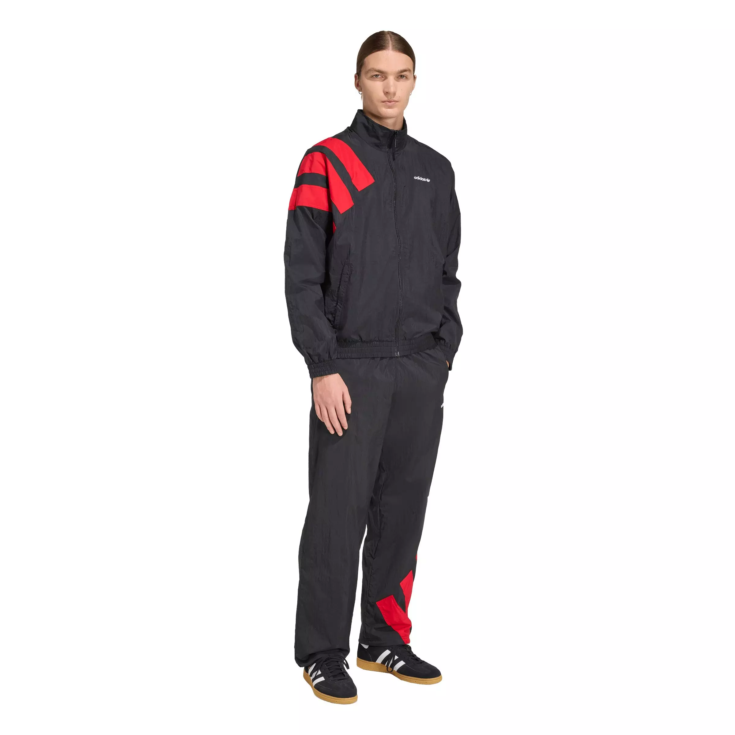 adidas Originals Men's Archive Blocked Track Top -Black/Red - BLACK/RED