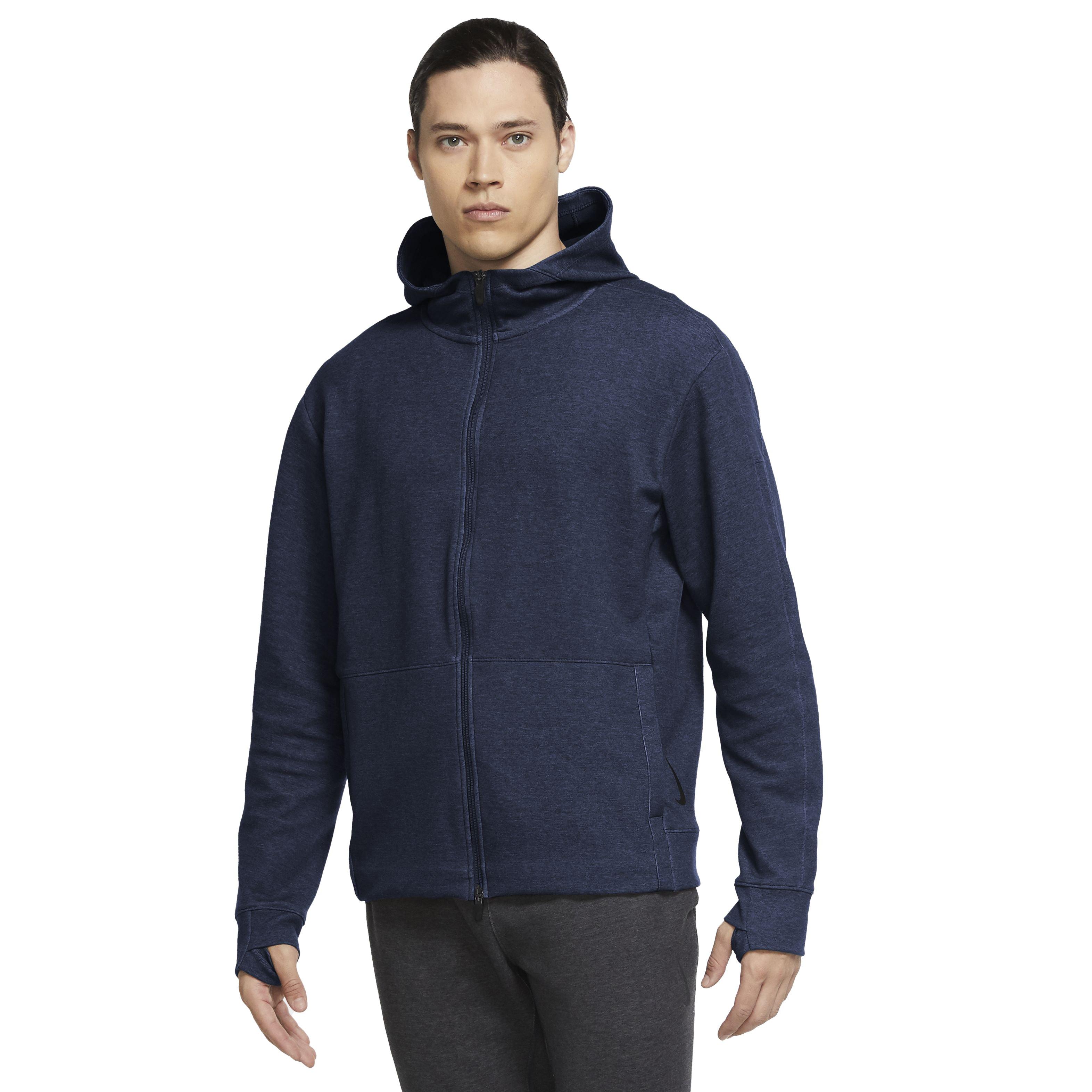 Nike Men's Yoga Full-Zip Hoodie - NAVY Thumbnail View 1