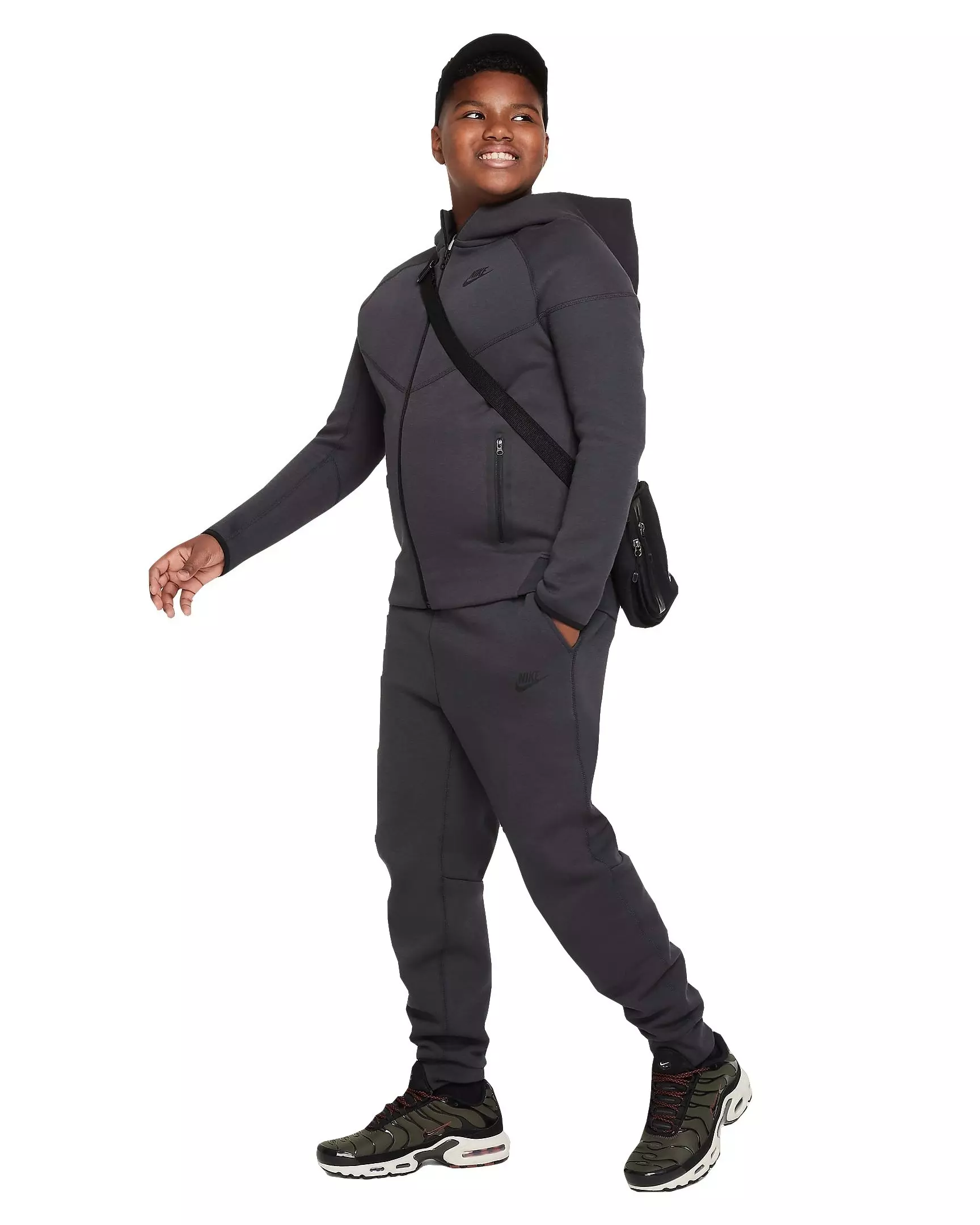 Nike Big Boys' Sportswear Tech Fleece Pants - Dark Grey - DARK GREY