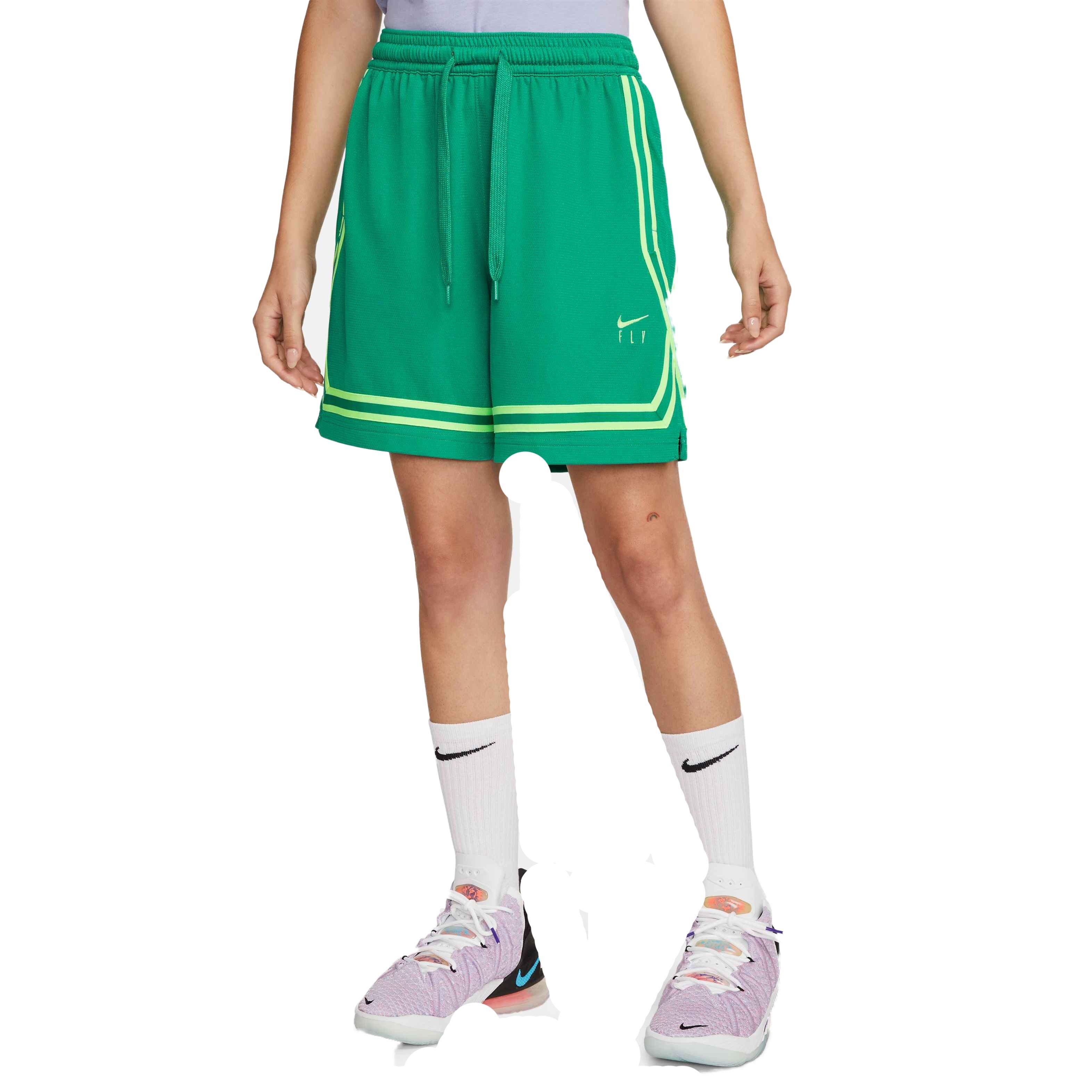 Nike Women's Fly Crossover Basketball Shorts - GREEN Thumbnail View 2