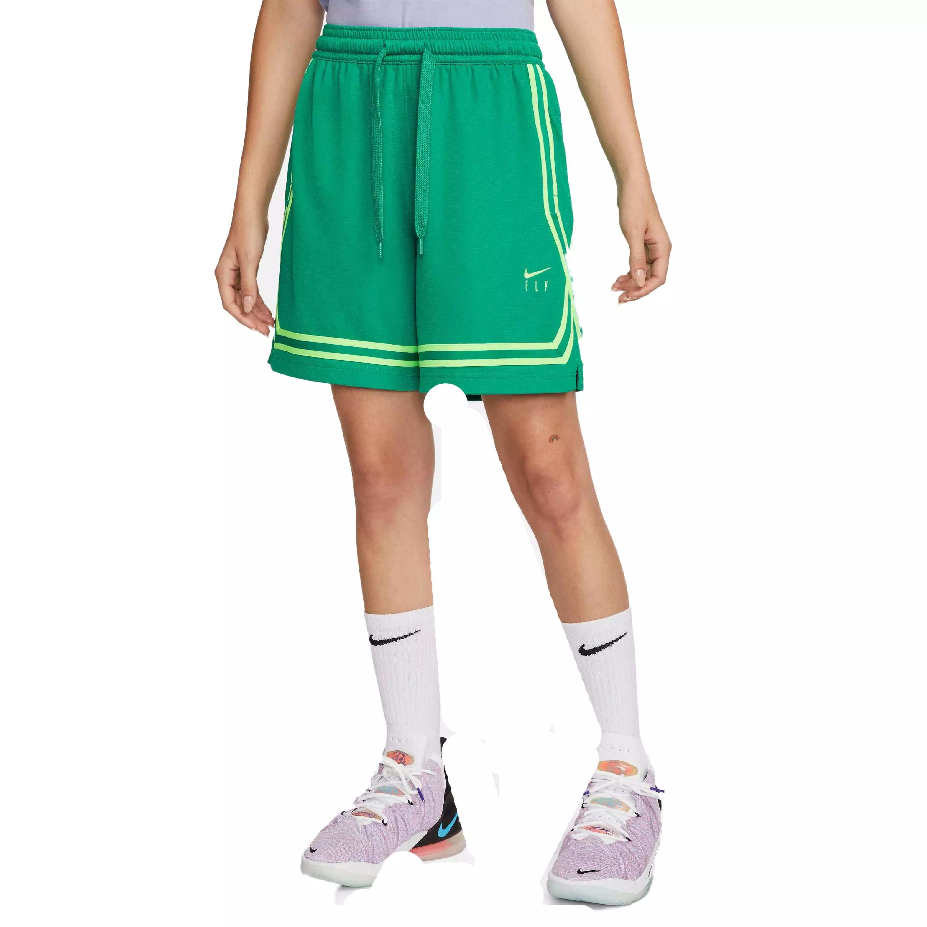 Nike Women's Fly Crossover Basketball Shorts - GREEN