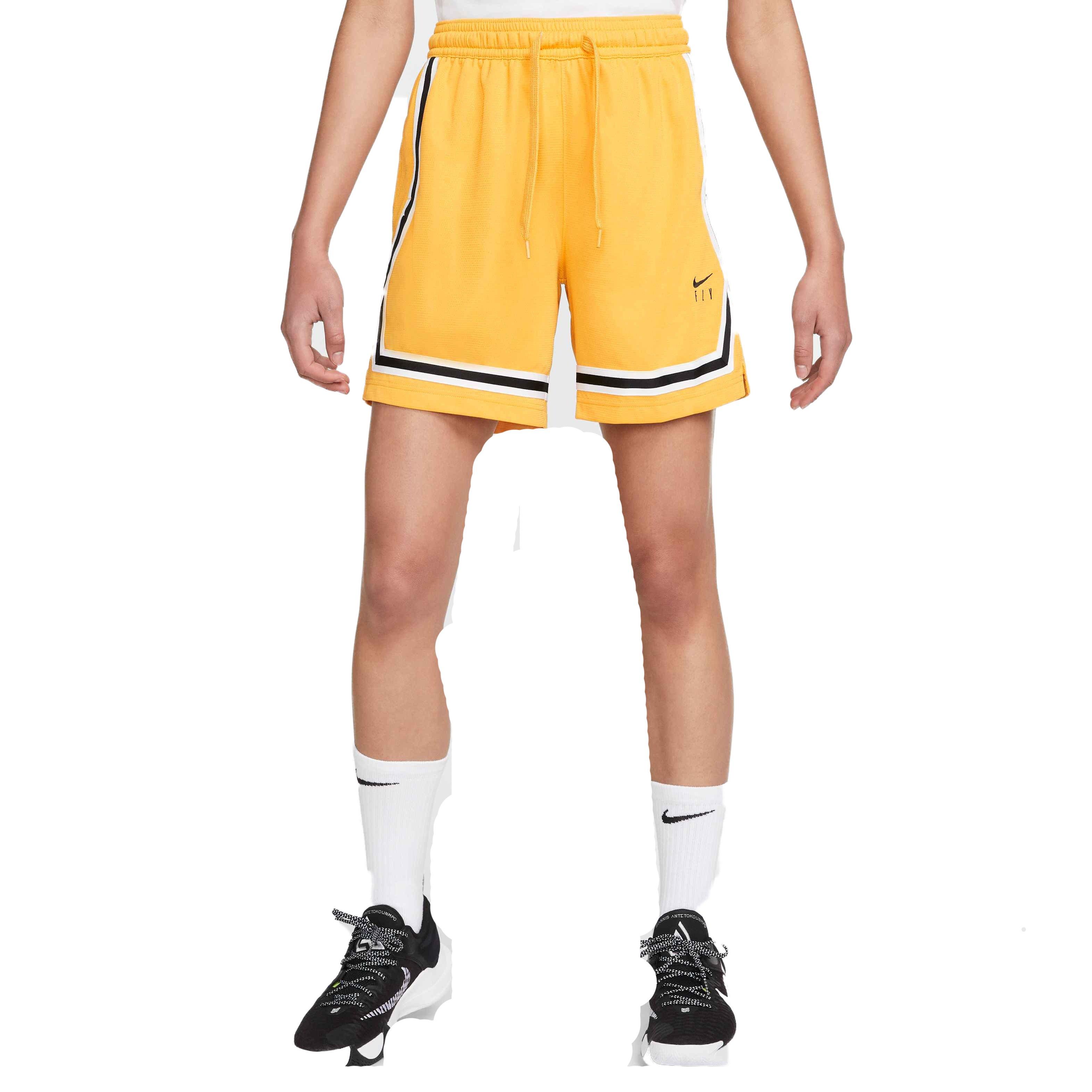 Nike Women's Fly Crossover Basketball Shorts - YELLOW Thumbnail View 3