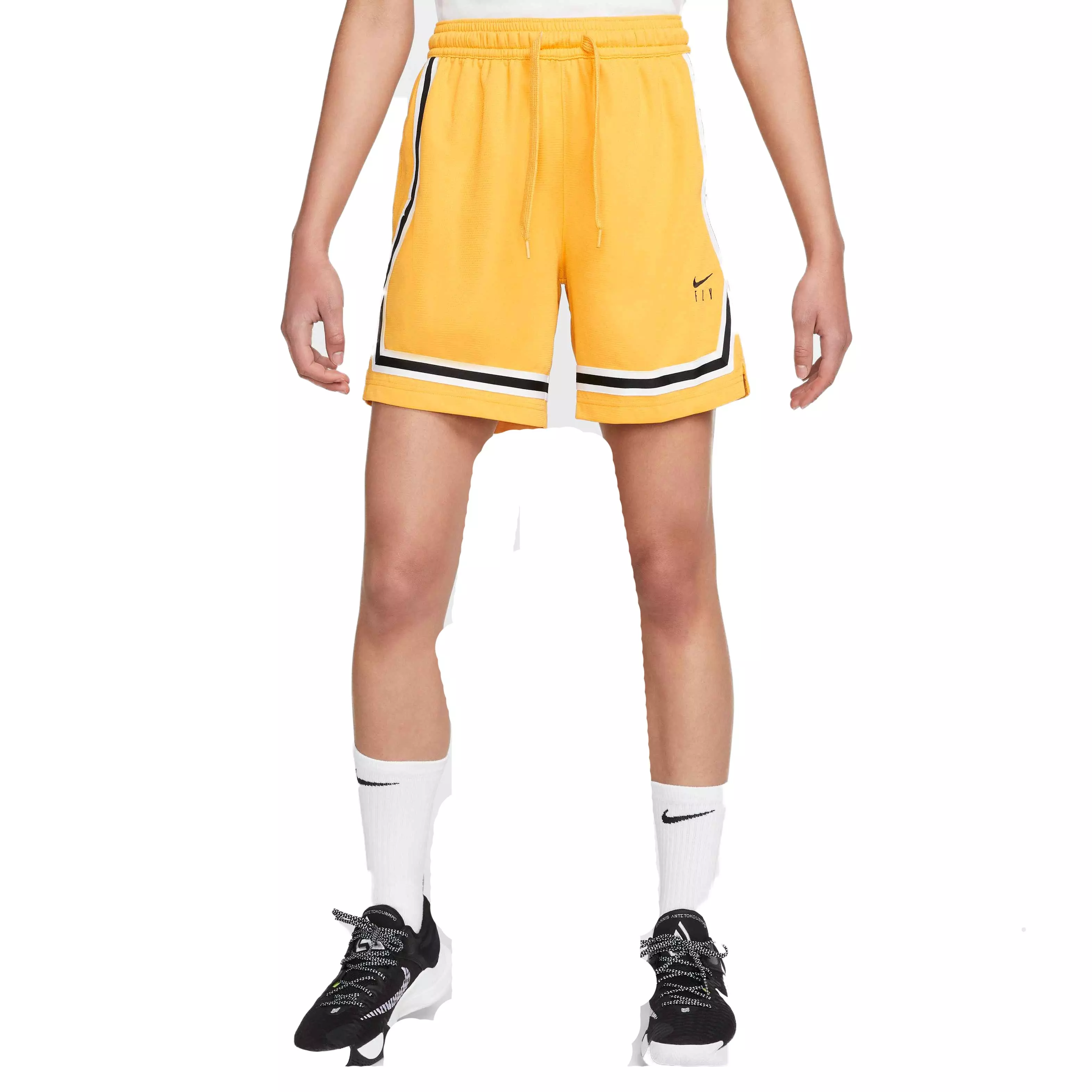 Nike Women's Fly Crossover Basketball Shorts - YELLOW