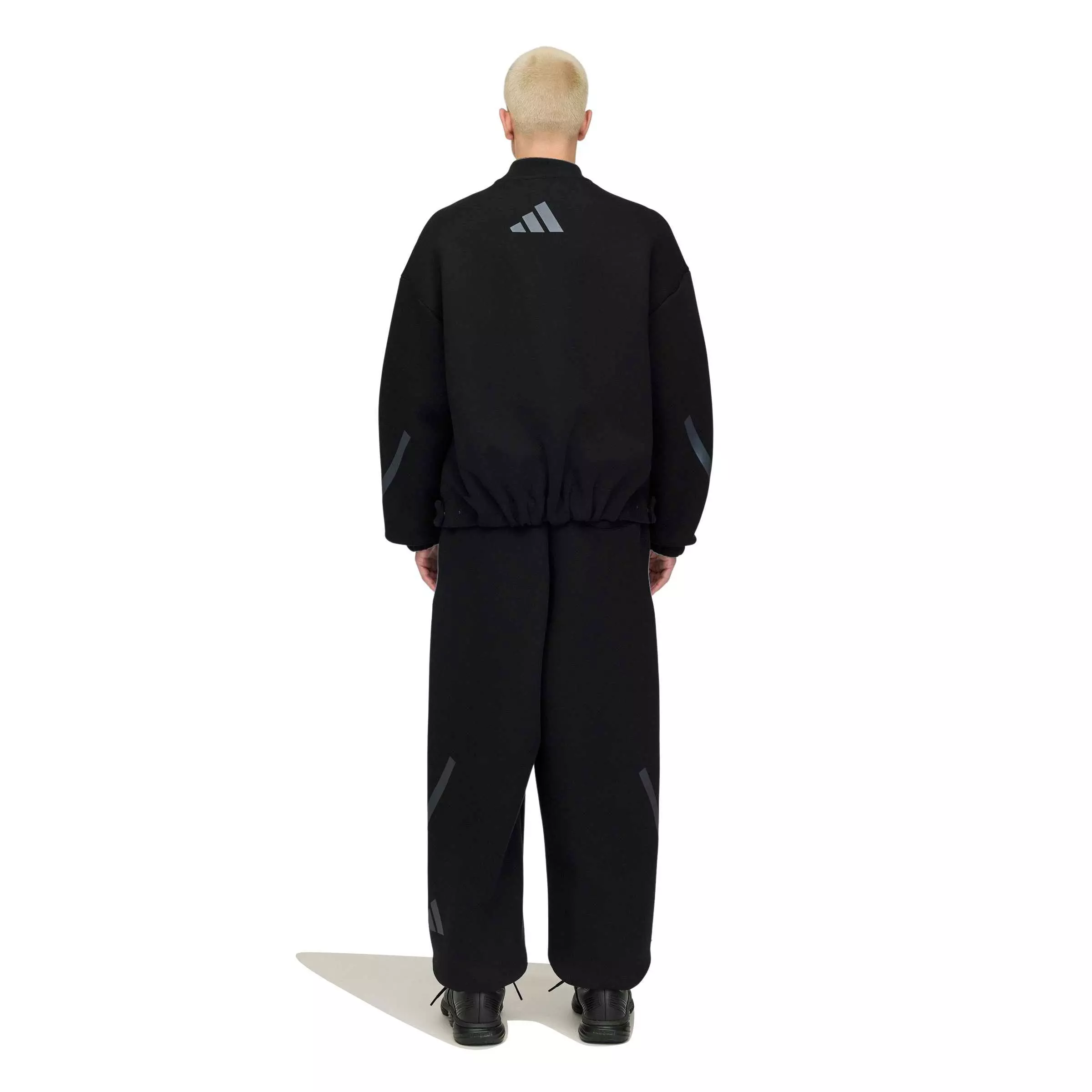 adidas Men's x entire studios Z.N.E. Uniform Full Zip Knit Track Top - BLACK