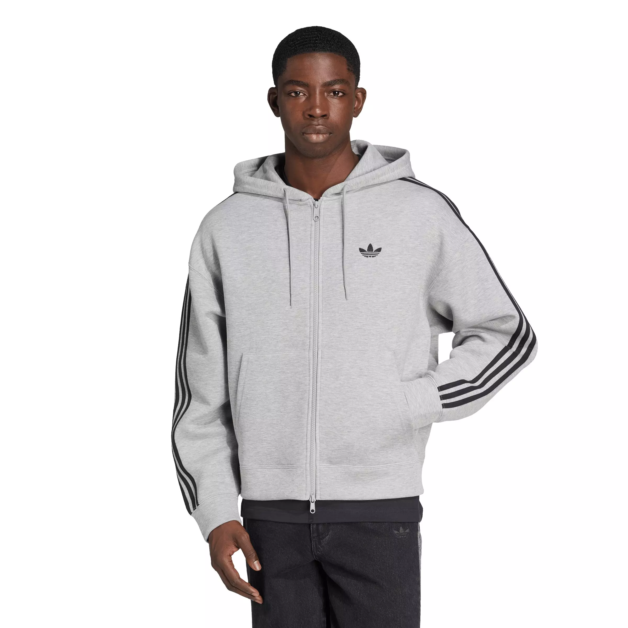 adidas Originals Men's Adicolor Spacer Oversized Hoodie -Grey - GREY