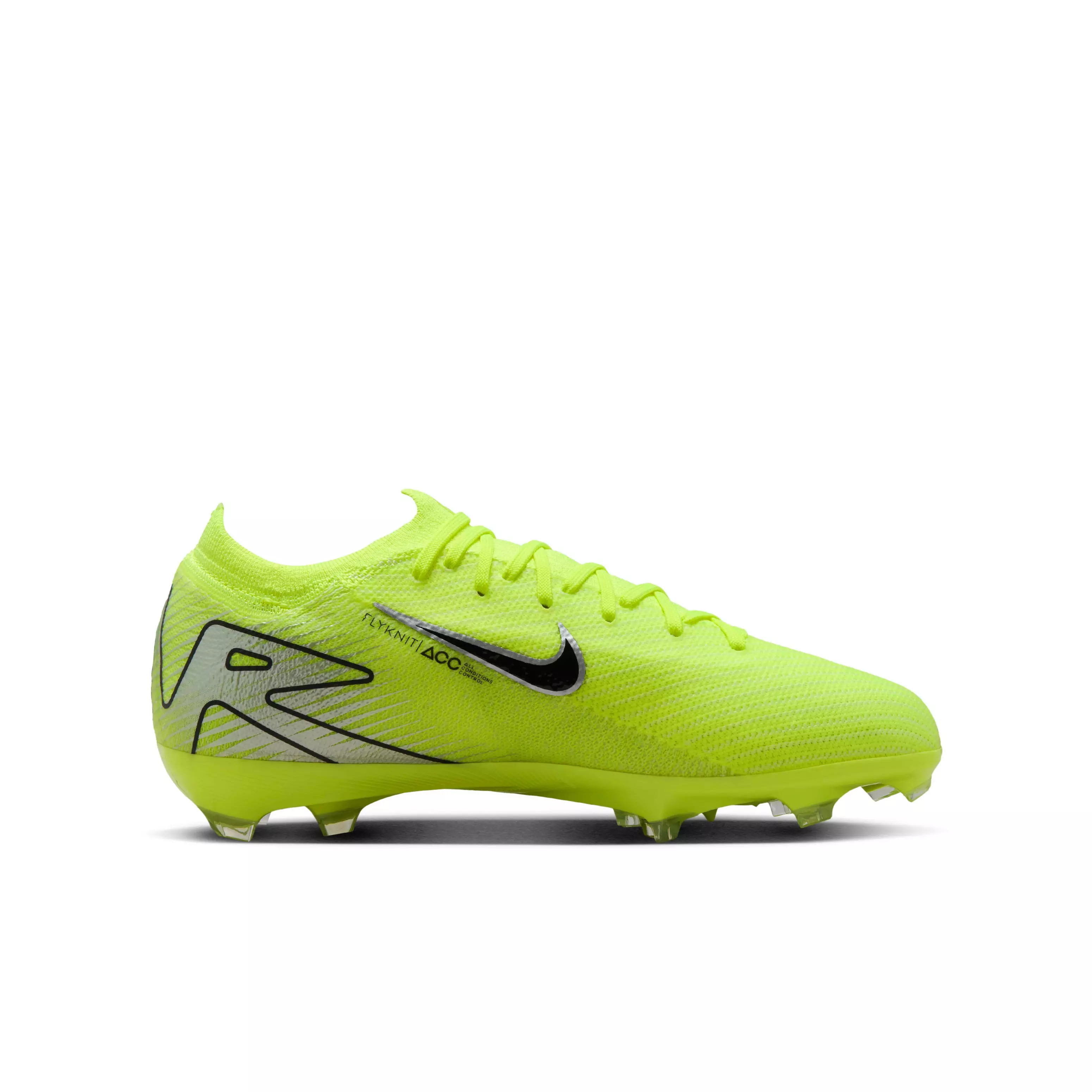 Nike Jr. Mercurial Vapor 16 Pro "Volt/Black" Grade School Kids' Soccer Cleat - VOLT/BLACK