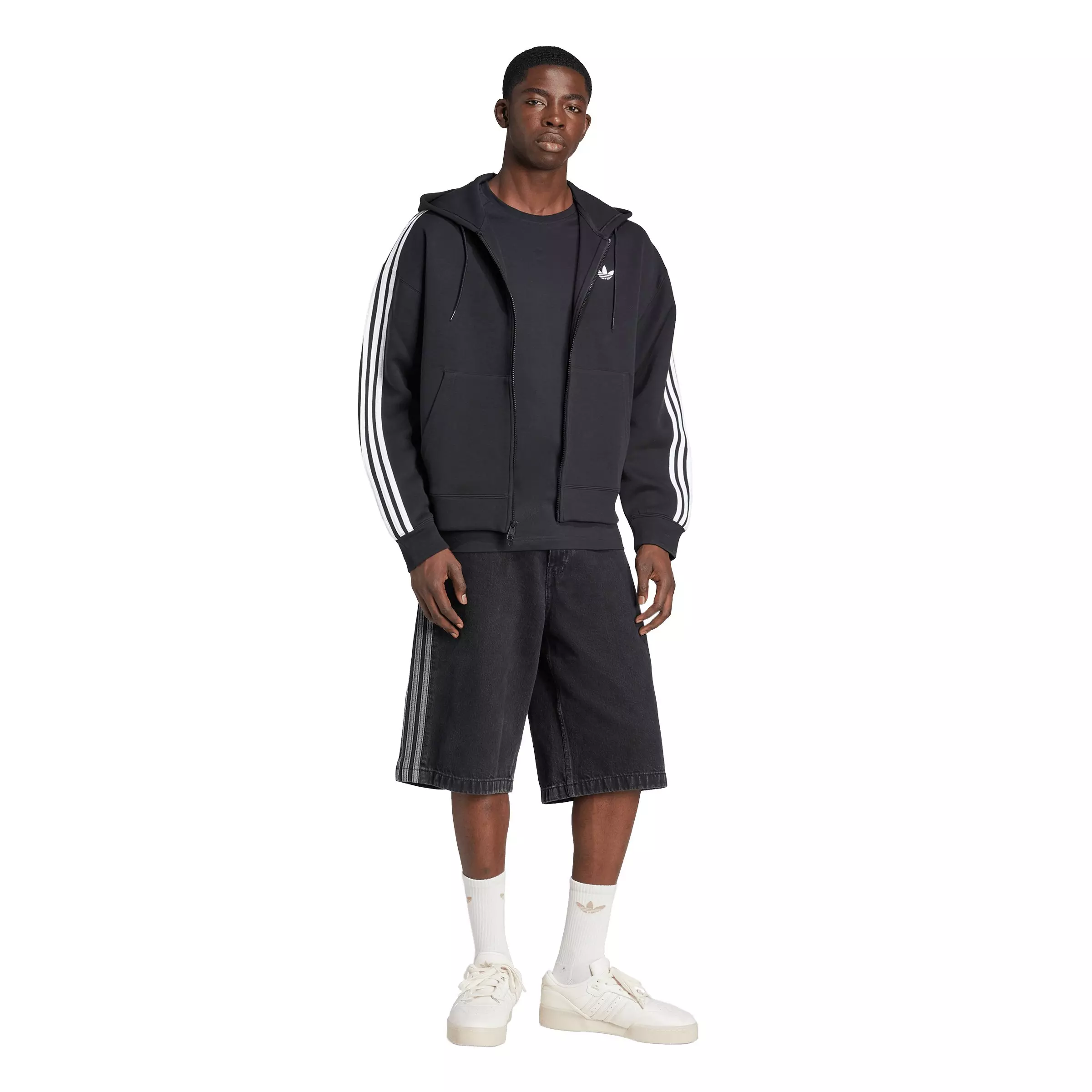 adidas Originals Men's Adicolor Spacer Oversized Hoodie -Black - BLACK
